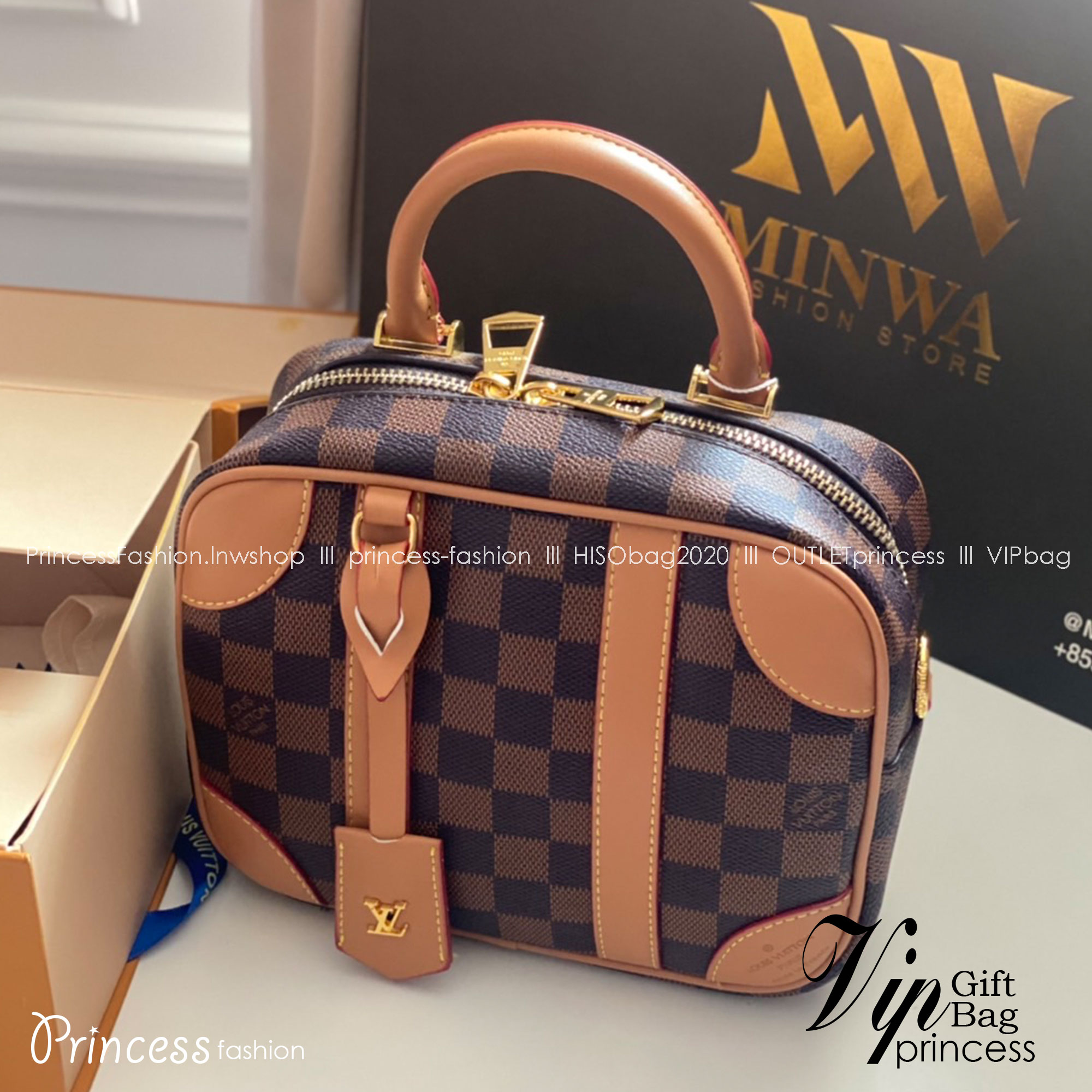 LV Valisette Souple BB Damier Ebene / LV Vanity Bag เกรดออริจินอล ใช้งานต่างประเทศได้ พร้อมส่งที่ไทย กระเป๋าถือทรงสวย ขนาดกะทัดรัดที่ได้แรงบันดาลใจมาจากกระเป๋าเดินทางสไตล์วินเทจ
