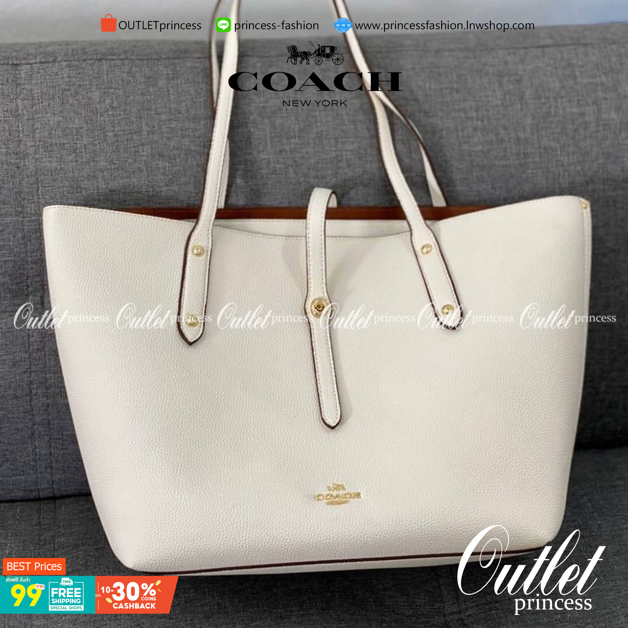 COACH MARKET TOTE กระเป๋าถือใบใหญ่ทรง TOTE ทรงกระเป๋าสวยหรู กระเป๋าใบใหญ่ใส่ของได้เยอะ Tote bag อีกหนึ่งรุ่นฮิต ให้พื้นที่จุของกว้างขวาง เชื่อว่าต้องเคยผ่านตาสาว ๆ มาก่อนแน่นอนค่ะ เพราะเป็นกระเป๋าที่ใช้งานง่าย สะพายไหล่ไปได้ทุกที่ ทุกโอกาส ด้วยขนาดของกระเ