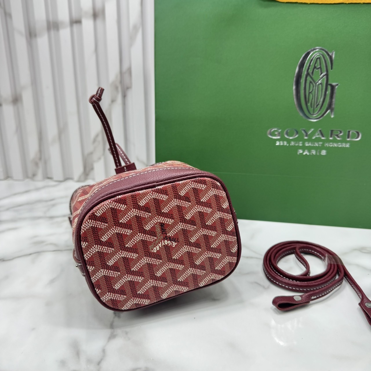 RI หนังแท้ | Goyard Petit Flot Mini bucket bag กระเป๋าสะพายทรงบัคเก็ต ไซส์มินิ ดูผู้ดีในตัว วัสดุหนังแคนวาสพิมพ์ลายสวยคม