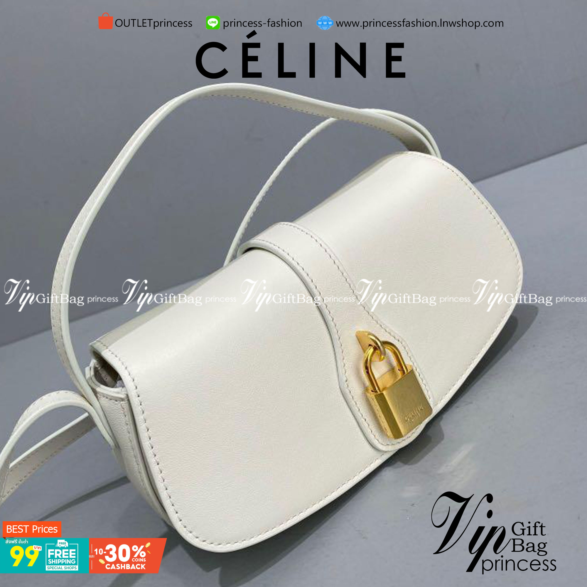 VIP 】CELINE TABOU CLUTCH BAG CELINE MINI CROSSBODY BAG (GWP) วัสดุ Triomphe Canvas หนังสวยอยู่ทรงกันน้ำได้ ขนาดกำลังน่ารัก การออกแบบที่เน้นความเรียบแต่หรู มาพร้อมสายสะพายสั้นและสายสะพายยาว สำหรับสะพายไหล่ สายปรับระดับสั้น-ยาวได้ (ถอดไม่ได้) โดดเด่นที่ด้าน