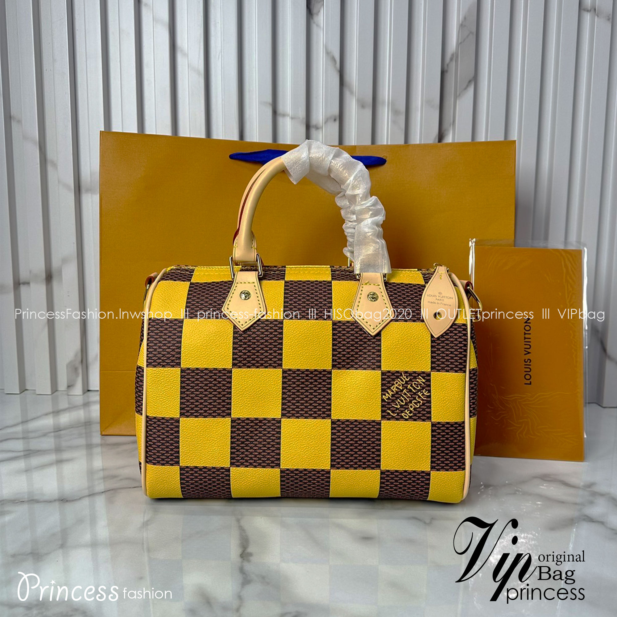 LV Speedy 25 Bandoulière Damier Pop กระเป๋าสะพายสปีดี้สีใหม่ Bleu ราพุ่งไปแล้ว หลังจากตะลิชถือ รีบจับจองนะคะ ล็อทหน้าราคาอับแน่นอนเลยค่า