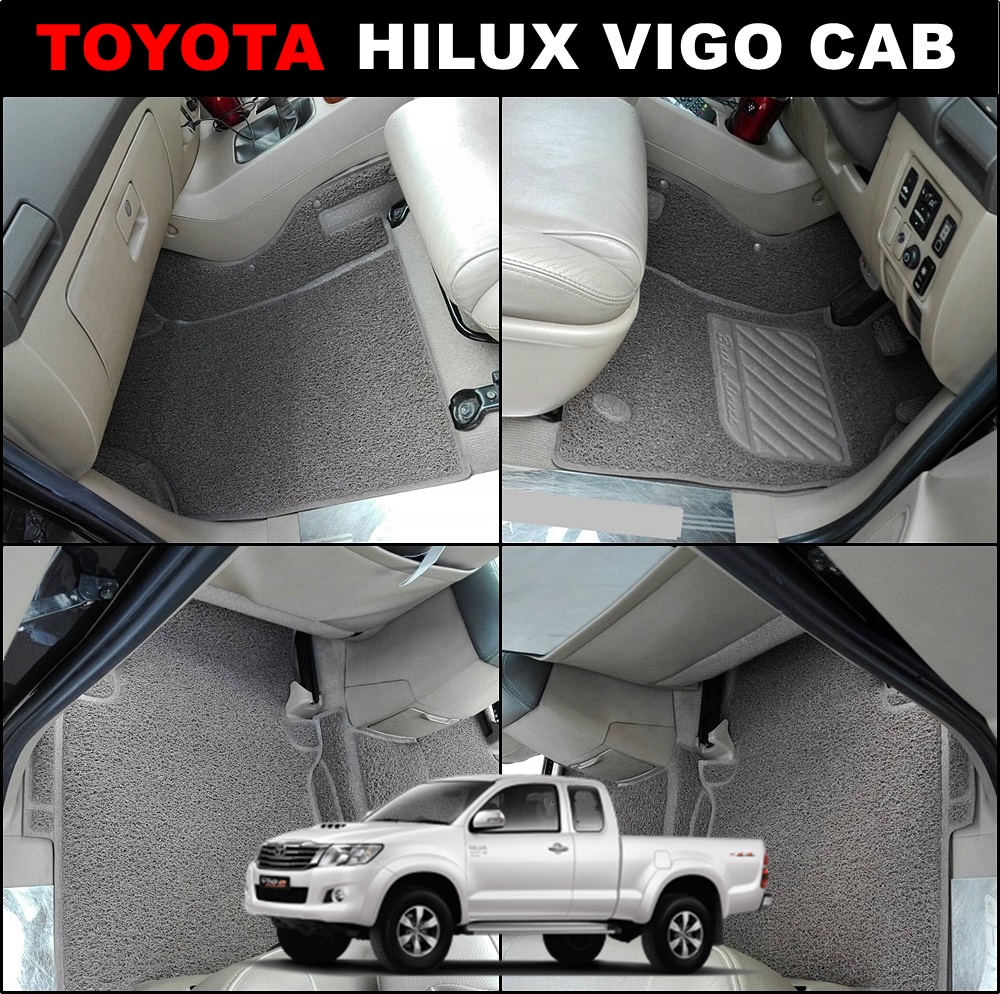 พรมไวนิลดักฝุ่นรีดขอบTOYOTA VIGO CAB พรมดักฝุ่นในรถยนต์ เต็มคัน เข้ารูป ตรงรุ่นรถ