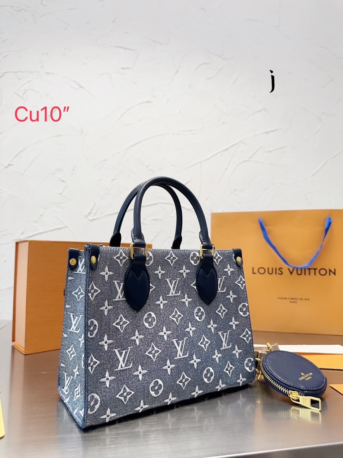 LV OnTheGo Denim / LV Tote Denim Bag กระเป๋าทรงโท้ทงานผ้าเดนิมสังเคราะห์ปักลายโมโนแกรม คูลสุด ใครเห็นต้องเป็นคลั่งรัก