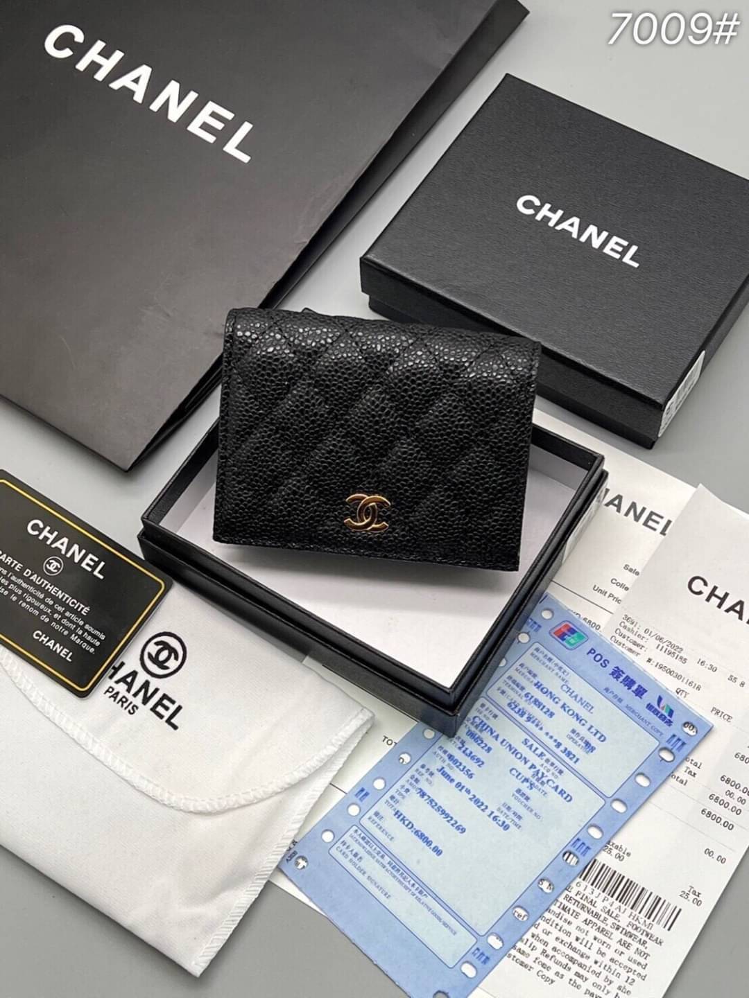 CHANEL Wallet Caviar / Chanel Short Wallet / Chanel Card Holder กระเป๋าสตางค์ชาแนลใบสั้น กระเป๋าใส่บัตร เกรดออริจินอล ภาพถ่ายจากงานขายจริง ใช้งานต่างประเทศได้