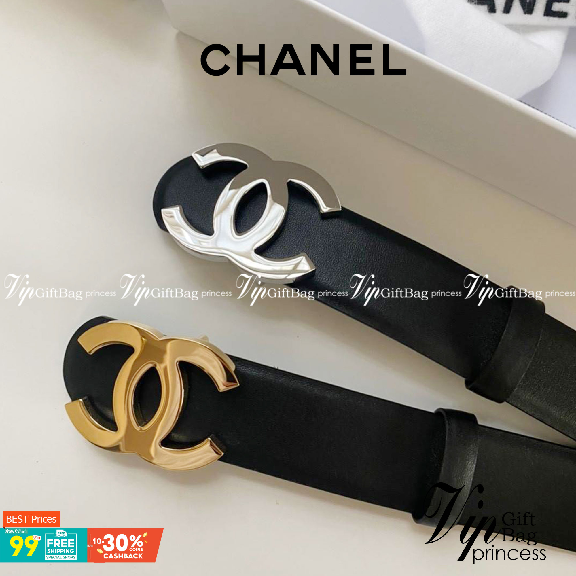 CHANEL BELT เข็มขัดสุดหรูสายหนังแท้ หรูหรา น้อยแต่มาก ภาพถ่ายจากงานขายจริง โลโก้ 3D metal เข้าได้กับทุกลุ๊คสไตล์การเเต่งตัว สวยหรูดูดีมีระดับ ไอเท็มนี้แนะนำเลยค่าา มาน้อยรีบๆ หน่อยน้าา