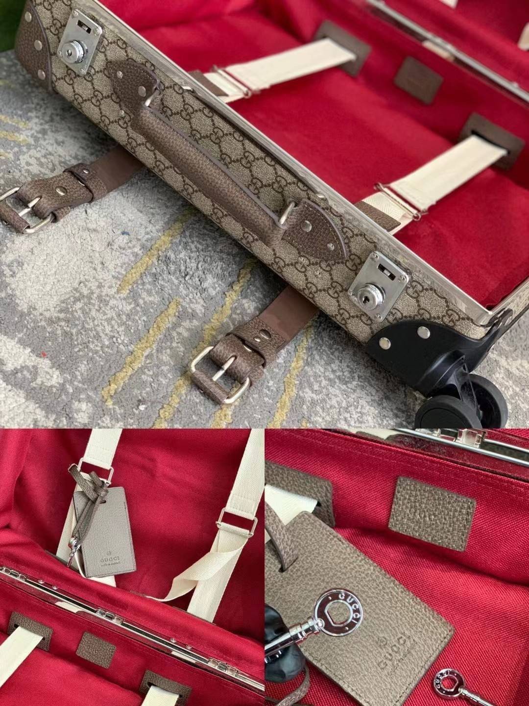 GUCCI Globe-Trotter Carry-On Suitcase / GUCCI globetrotter luggage พร้อมส่ง เกรดท็อปออรินอล งานเหมือนสุด หนังแท้ สวยงามตามรูป TOP ORIGINAL 1:1 เกรดเทียบแท้ ใช้สลับแท้ได้ ใช้งานต่างประเทศได้