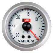 เกจ์วัดสุญญากาศ vacuum ขอบเงินพื้นขาว 52 mm