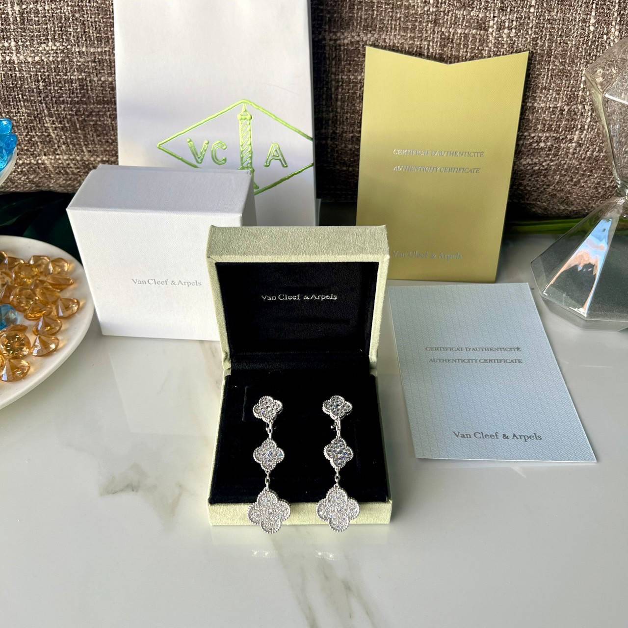 เกรดเทพ ORI | VAN CLEEF & ARPELS HOOP EARRINGS ต่างหูเงินแท้ แวนคลีฟ แอนด์ อาร์เปลส์ สวยเก๋ คุณภาพงานประกวด เอาใจสาวๆไปเลย