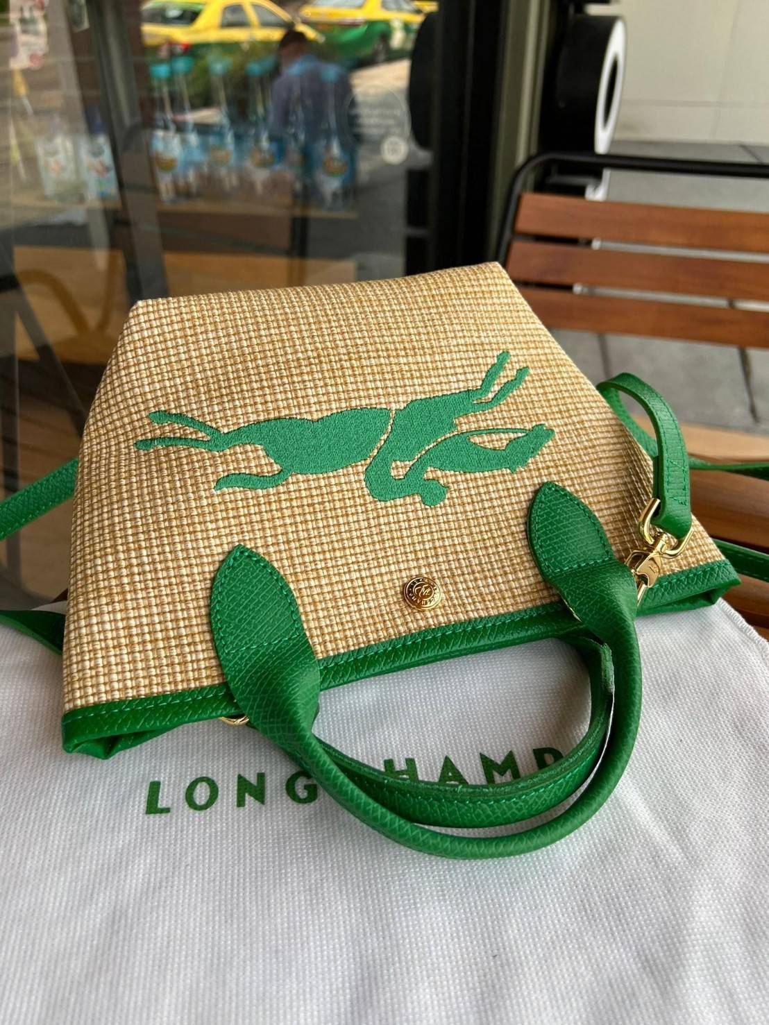 Longchamp Le Pliage Paris-St Tropez Handtasche มาแร้ววววใหม่ล่าสุดนุ้งมินิ ตัลร๊ากกก วัสดุสาน ด้านหน้าปักโลโก้ม้าอันเป็นสัญลักษณ์ของแบรนด์ ทนทานแข็งแรง ใบมินิ น้ำหนักเบา จุของได้เยอะ ใส่กระเป๋าตังค์ โทรศัพท์ iphone+ ได้ ภายในโล่ง มีสายสะพายไหล่ Crossbody 