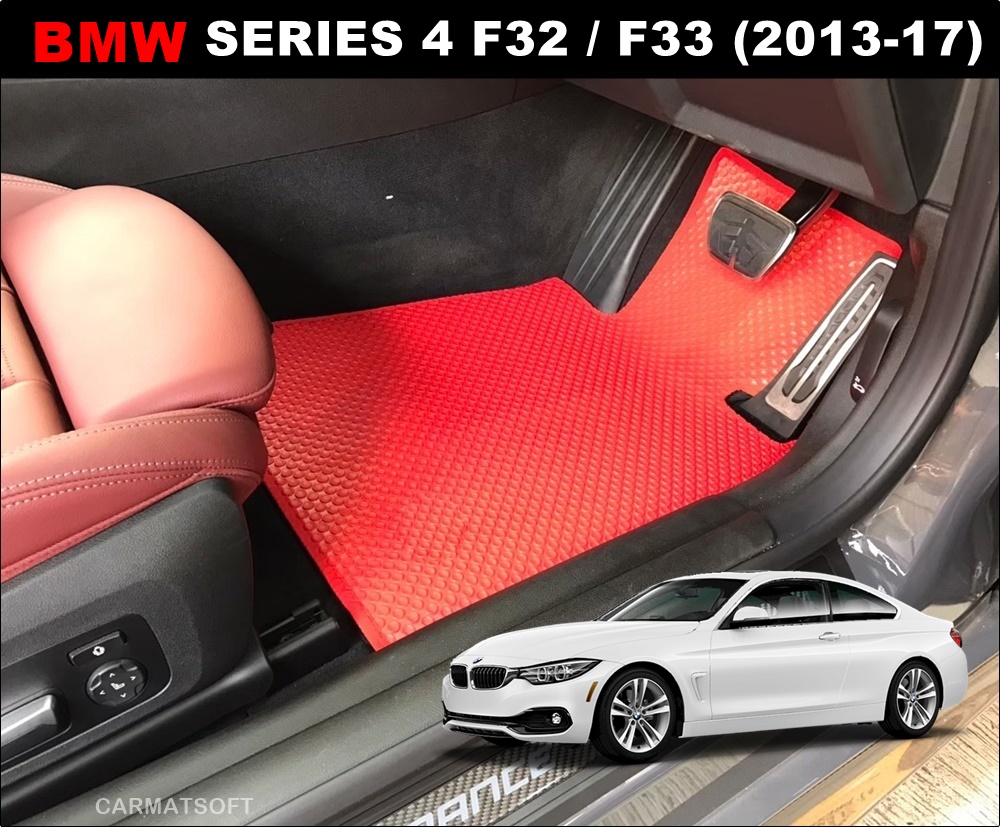 ยางปูพื้นรถยนต์ BMW SERIES 4 F32 / F33 ปี2013-17 พรมกระดุมเม็ดเล็ก เข้ารูป 5ชิ้น