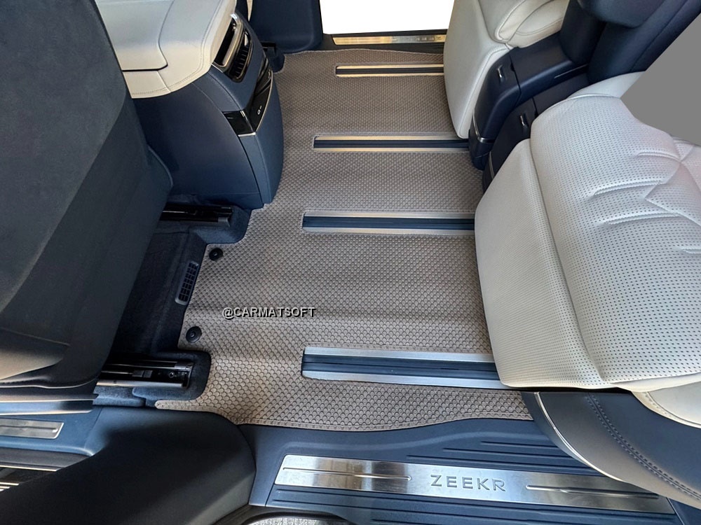 ยางปูพื้นรถยนต์ ZEEKR 009 พรมกระดุม ซีเคอร์ 009 สีน้ำตาล เข้ารูป ในรถ เต็มคัน