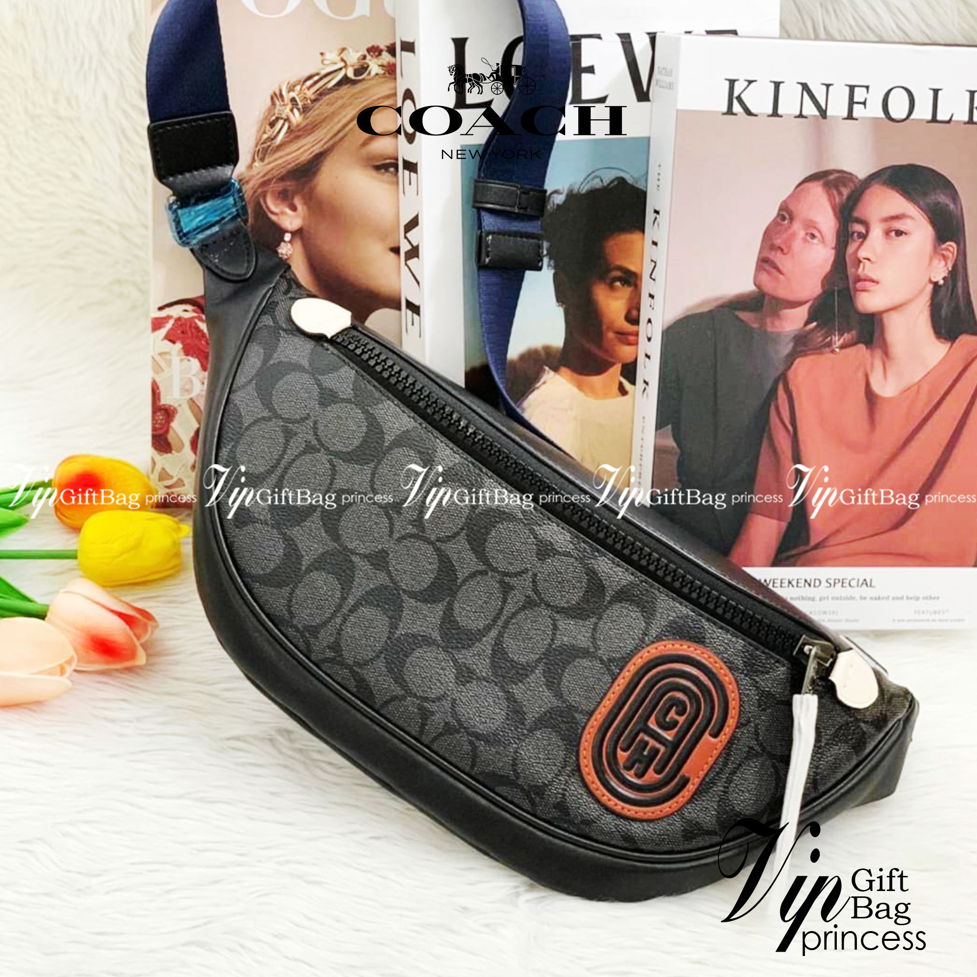 รุ่นที่หนุ่มๆต้องมีติดตัวค่ะ Coach Belt Bag ใบใหญ่คะ! ((79037)) กระเป๋าคาดอกด้านหน้า//คาดไปทางด้านหลัง//หรือคาดเอวได้ ตามแต่ความถนัดได้เลยนะคะ หนังแท้ นิ่มสวย มีช่องซิปหลักให้2ช่องใส่ของสำคัญได้ครบเลยนะคะ ใบใหญ่ใส่จุค่ะ! สายคาดเลื่อนปรับแบบฟรีไซด์ค่ะ 