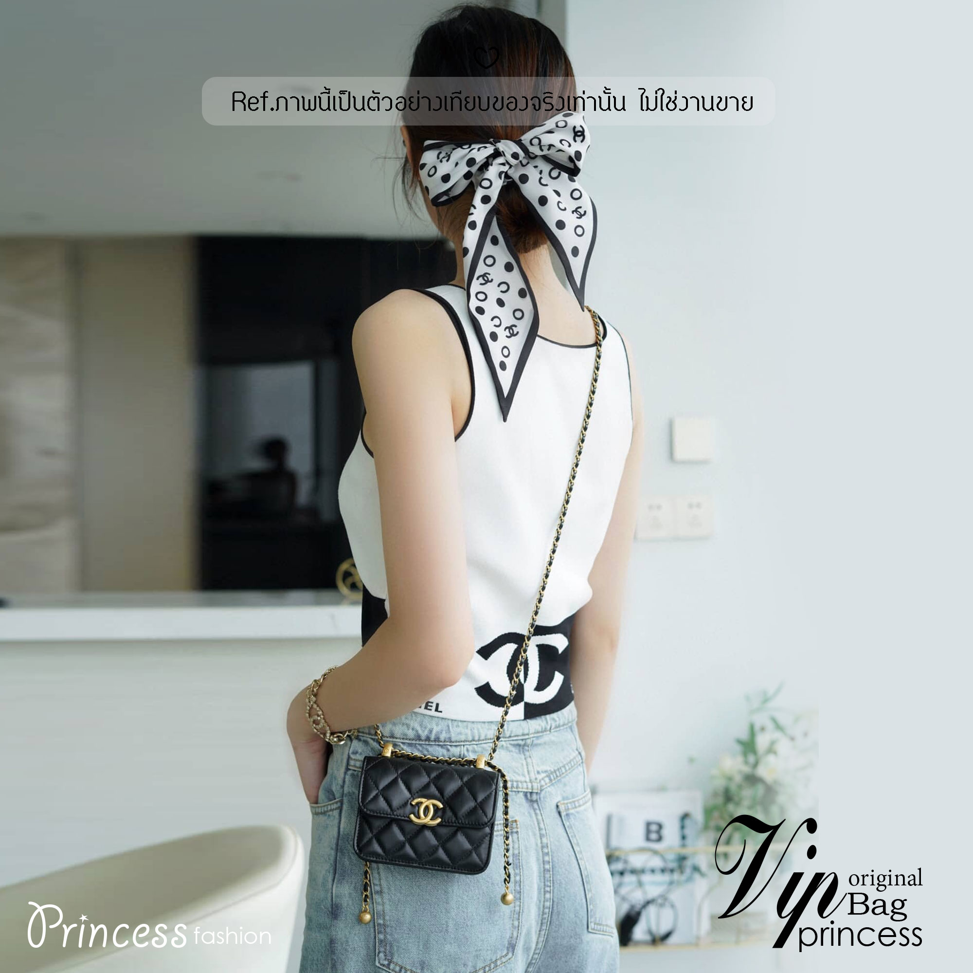 CHANEL 21A Mini Flap Coin Purse with chain กระเป๋าสะพายไซส์มินิน่ารักและสุดลัคชู หรูหราเกินเรื่อง โทนสีดำคลาสสิก โดดเด่นด้วยโลโก้สีทอง ดูแพงสุดๆ