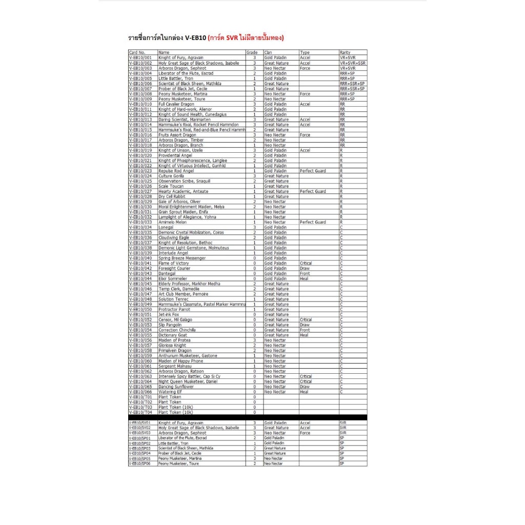 พร้อมส่ง แวนการ์ด V-Extra Booster09&10 VGT-V-EB09 & VGT-V-EB10 แบบกล่องและ แยกใบ