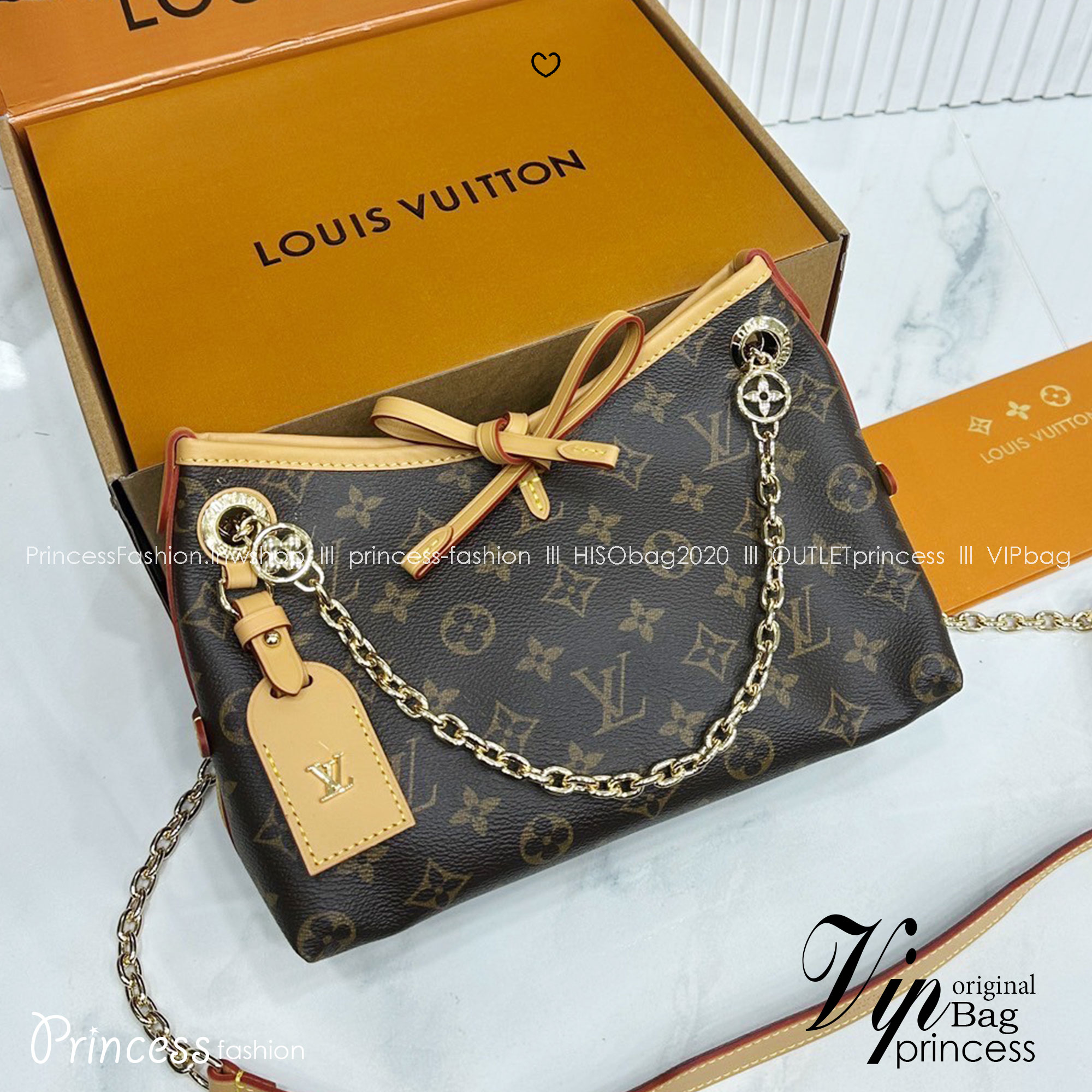LV CarryAll BB bag Monogram Canvas กระเป๋าสะพายแครี่ออล ไซส์ใหม่ ดีไซส์ใหม่สุดไอคอนิกปรับโฉมใหม่ประจำฤดูกาลในดีไซน์สุดชิค ตกแต่งสายโซ่สีทองงดงามด้วย Monogram Flower