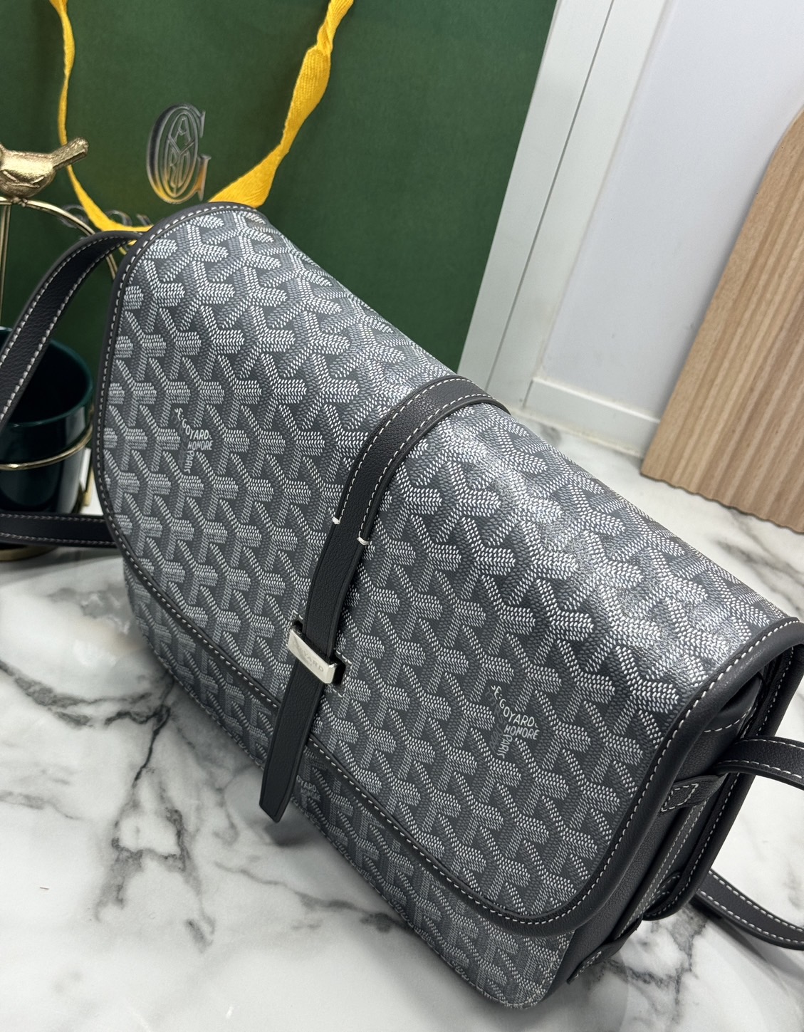 ORI | สลับแท้ GOYARD Belvedere MM Bag 29cm กระเป๋าสะพายทรงแมสเซ็นเจอร์แบรนด์หรูสัญชาติฝรั่งเศส หนังแท้ แคนวาสแท้อย่างดี