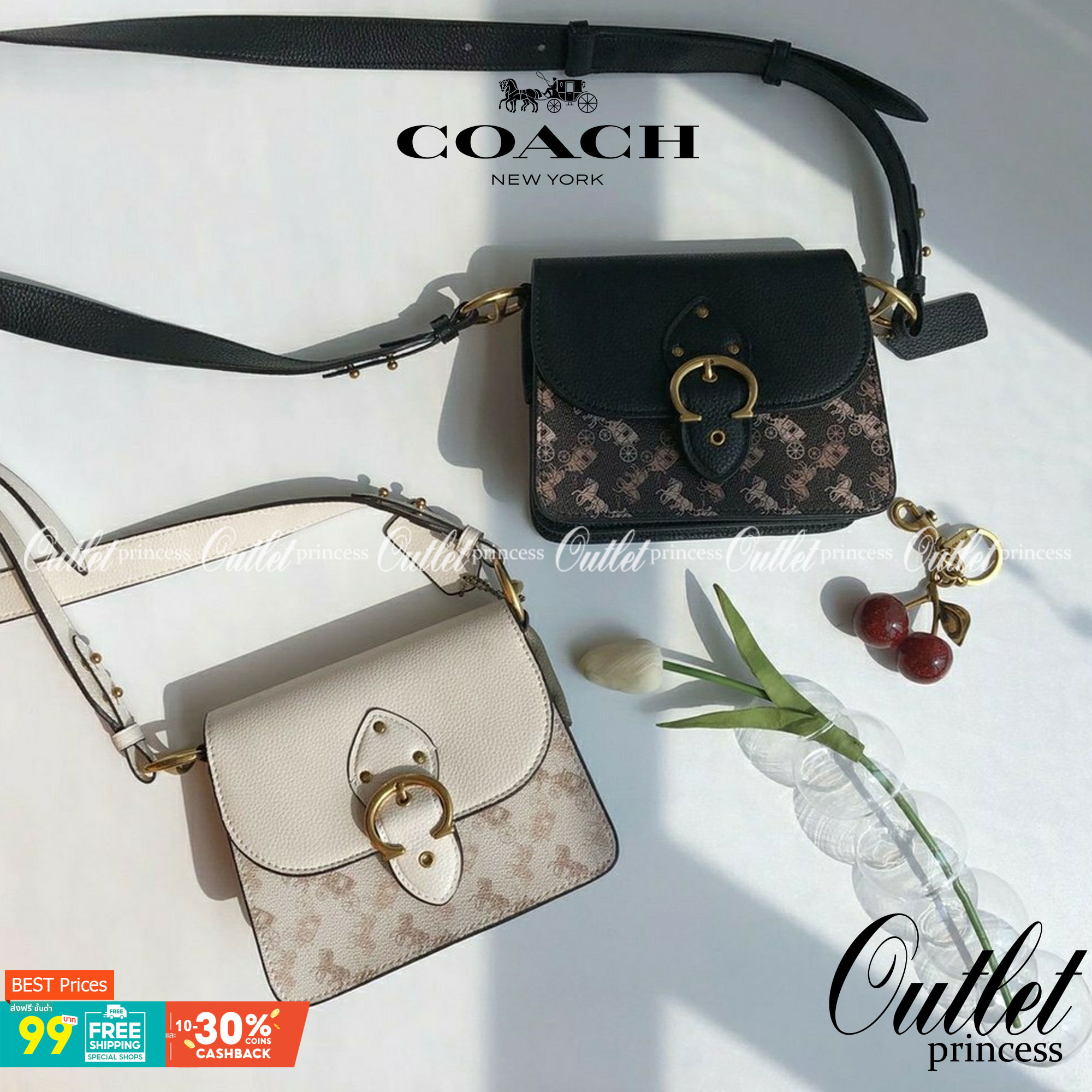 COACH 4503 BEAT SHOULDER BAG 18 with HORSE & CARRIAGE พร้อมส่งที่ไทย