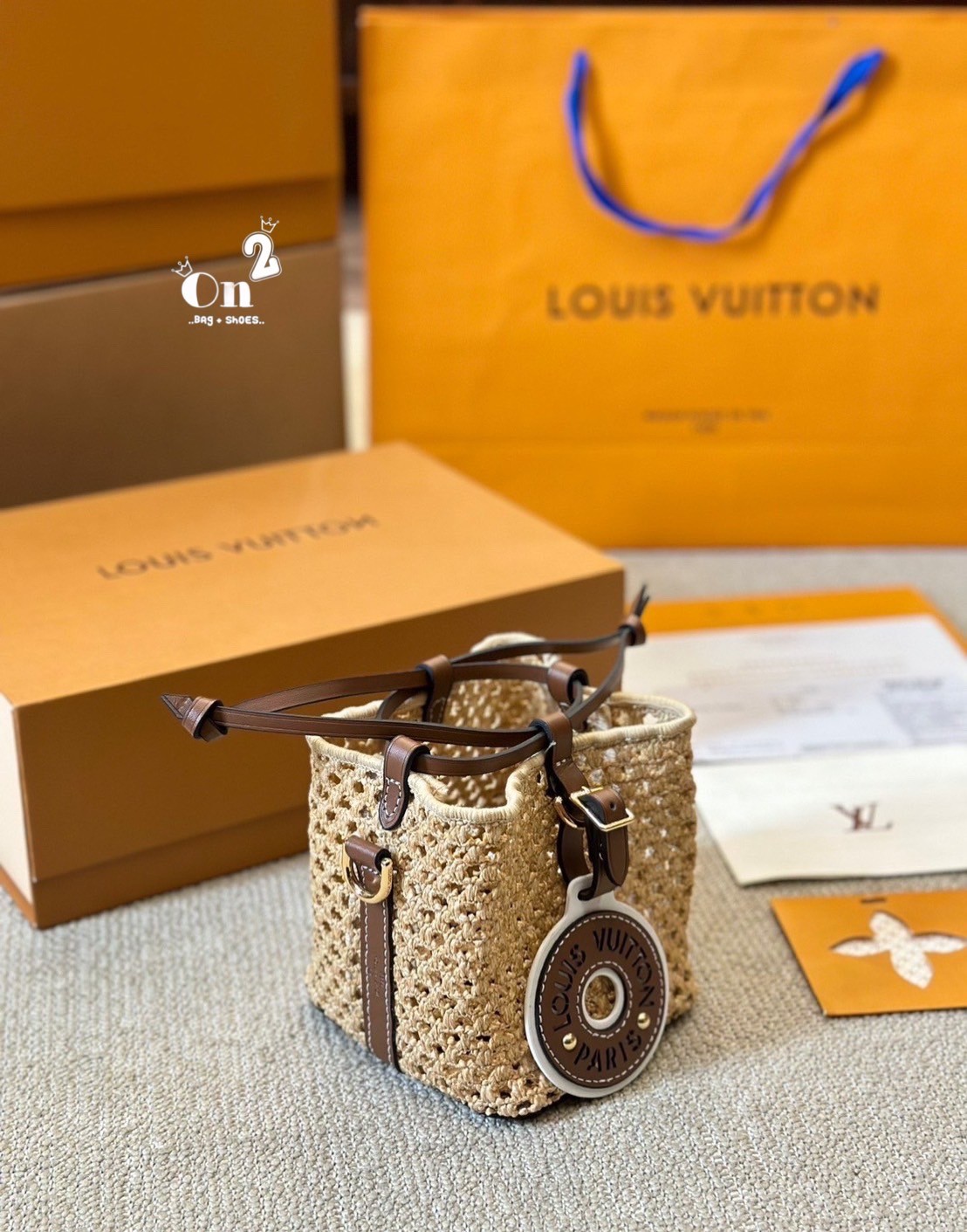 LV Noé Purse bag Raffia bag 5" / LV Bucket Bag กระเป๋าสานทรงบัคเก็ตไซส์มินิ ดีไซน์ใหม่สุดเอ็กซ์คลูซีฟจากเส้นใยถักแบบโครเชต์ พร้อมสายสะพาย ใช้ในวันสบายๆ ผ่อนคลาย เรียบหรูดูมีสไตส์