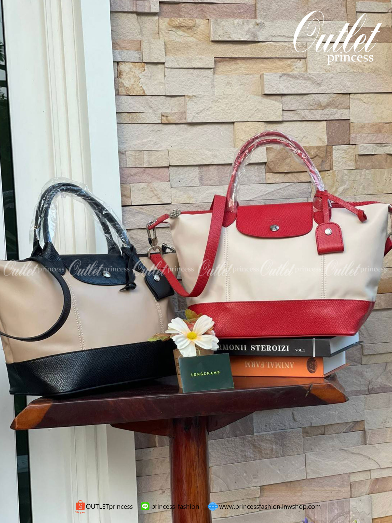 ของแท้ 100% LONGCHAMP LE PLIAGE CUIR MAKE A WISH TOP HANDLE BAG S Color: Greige