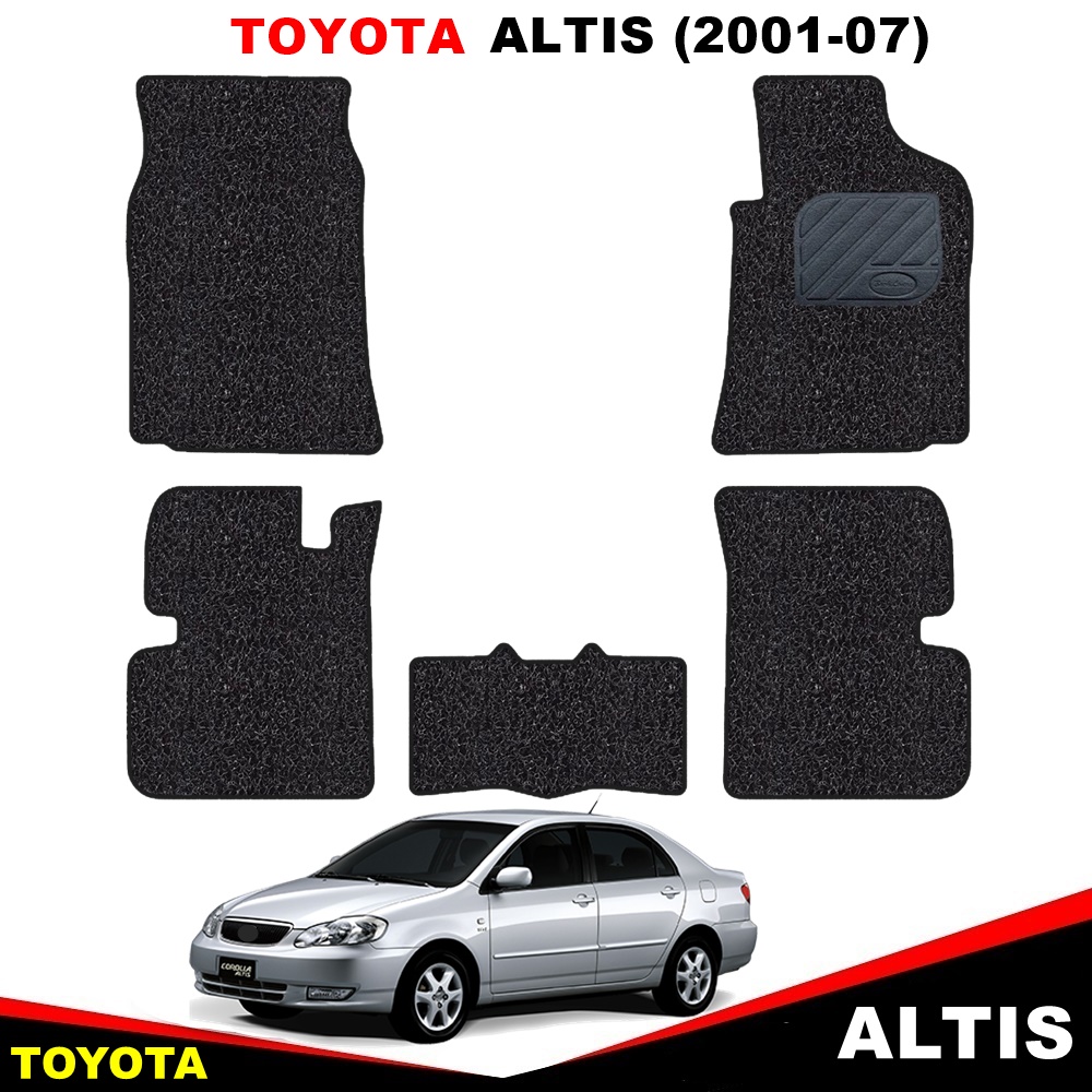 พรมดักฝุ่นไวนิล TOYOTA ALTIS ปี 2001-07 พรมเข้ารูป หนานุ่ม 5ชิ้น
