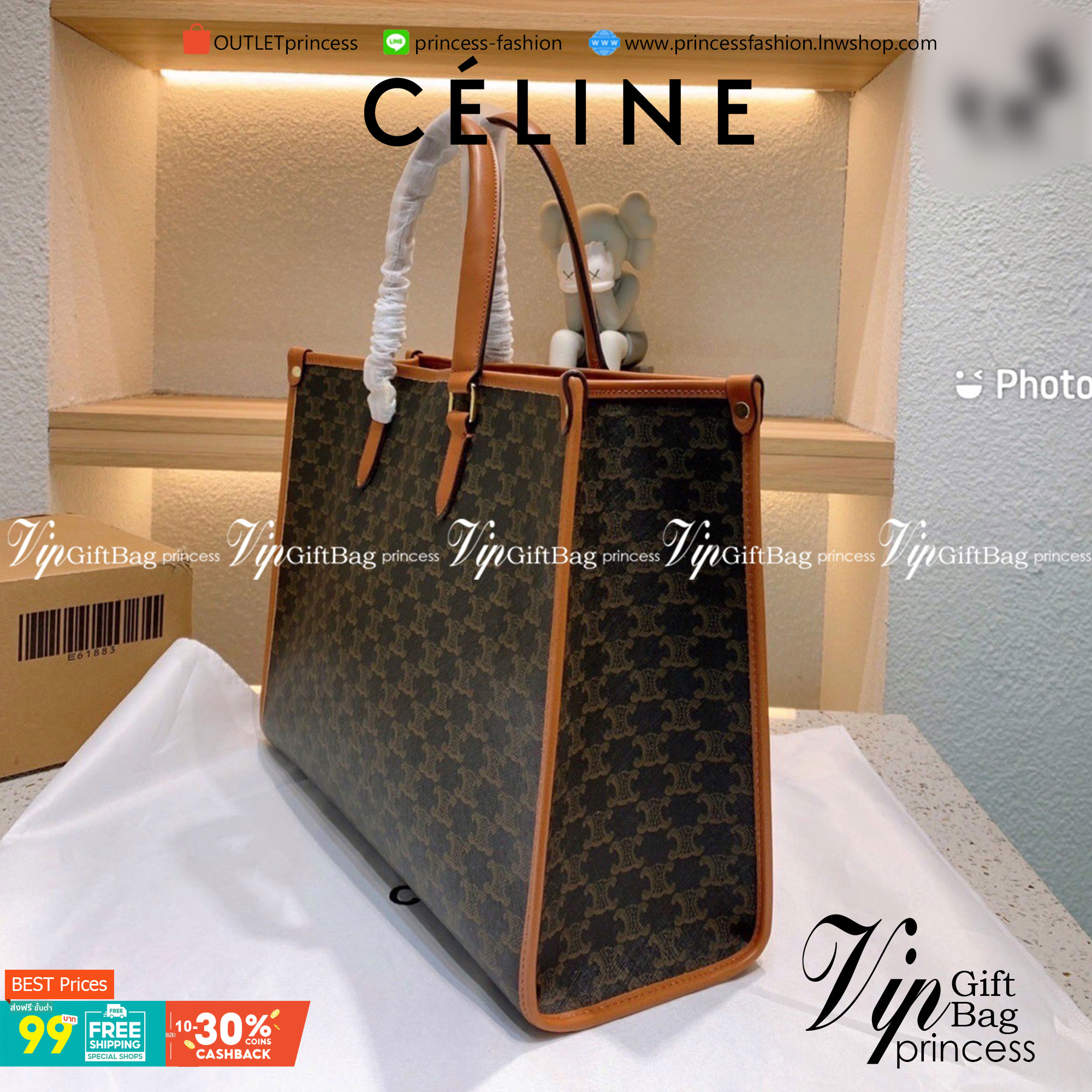 CELINE LARGE TOTE BAG กระเป๋าสะพาย celine ทรง shopping ทรงนี้คือทรงสุดฮิตใช้งานง่ายใส่ของได้เยอะช่องใหญ่ งานปั้มแบรนด์ทุกจุดงานจริงสวยมาพร้อมพร้อมสวยหรู หนังแท้สวยอยู่ทรงดีไซน์หรูคลาสสิค ภายในโล่งกว้างมีช่องซิป สามารถใส่เอกสาร A4 หนังสือ ipad Notebook ของ