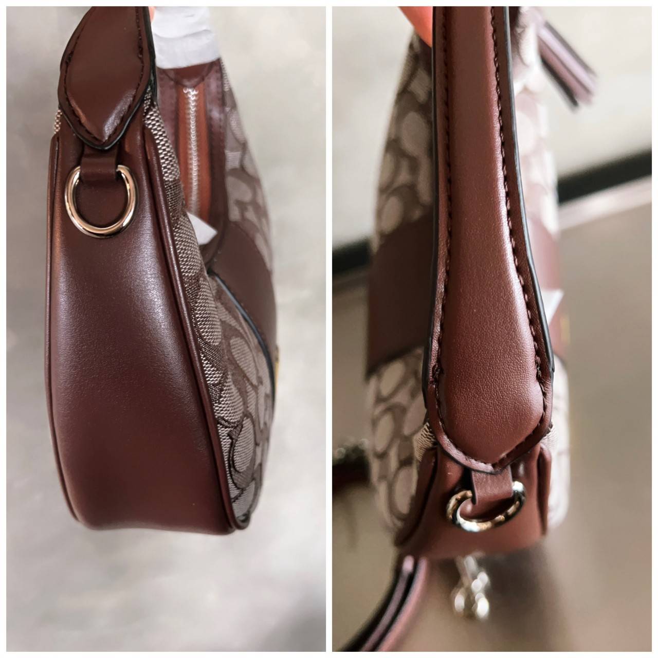 COACH CARMEN MINI CROSSBODY IN SIGNATURE JACQUARD กระเป๋ารูปทรงพระจันทร์โค้งมน น่ารักน่าใช้มากๆ!! เกรดท็อปออริ เกรดดีสุด สลับแท้ 1:1 ใช้ต่างประเทศได้