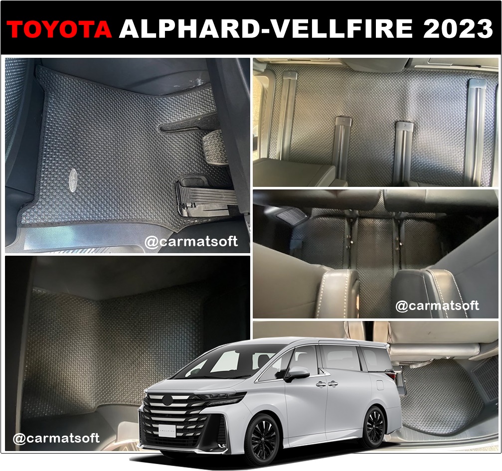 พรมปูพื้นรถยนต์ TOYOTA ALPHARD 2023 , พรมกระดุมVELLFIRE 2023 ยางปูพื้นรถยนต์ โตโยต้า อัลพาร์ด เวลไฟร์ (พร้อมส่ง)