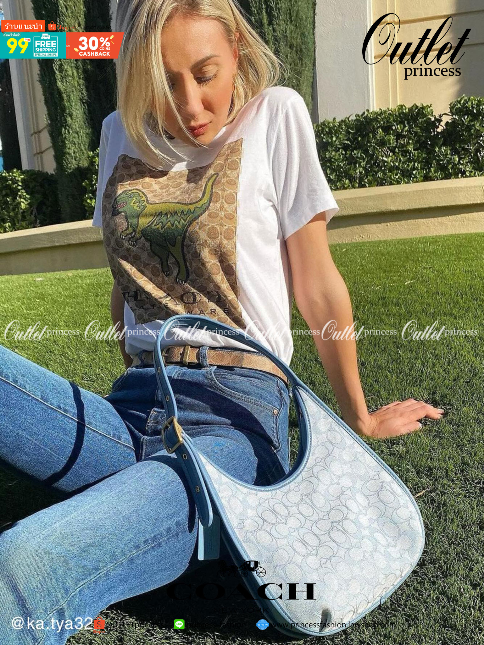 OUTLET 】COACH ERGO SHOULDER BAG In Signature พร้อมส่งที่ไทย