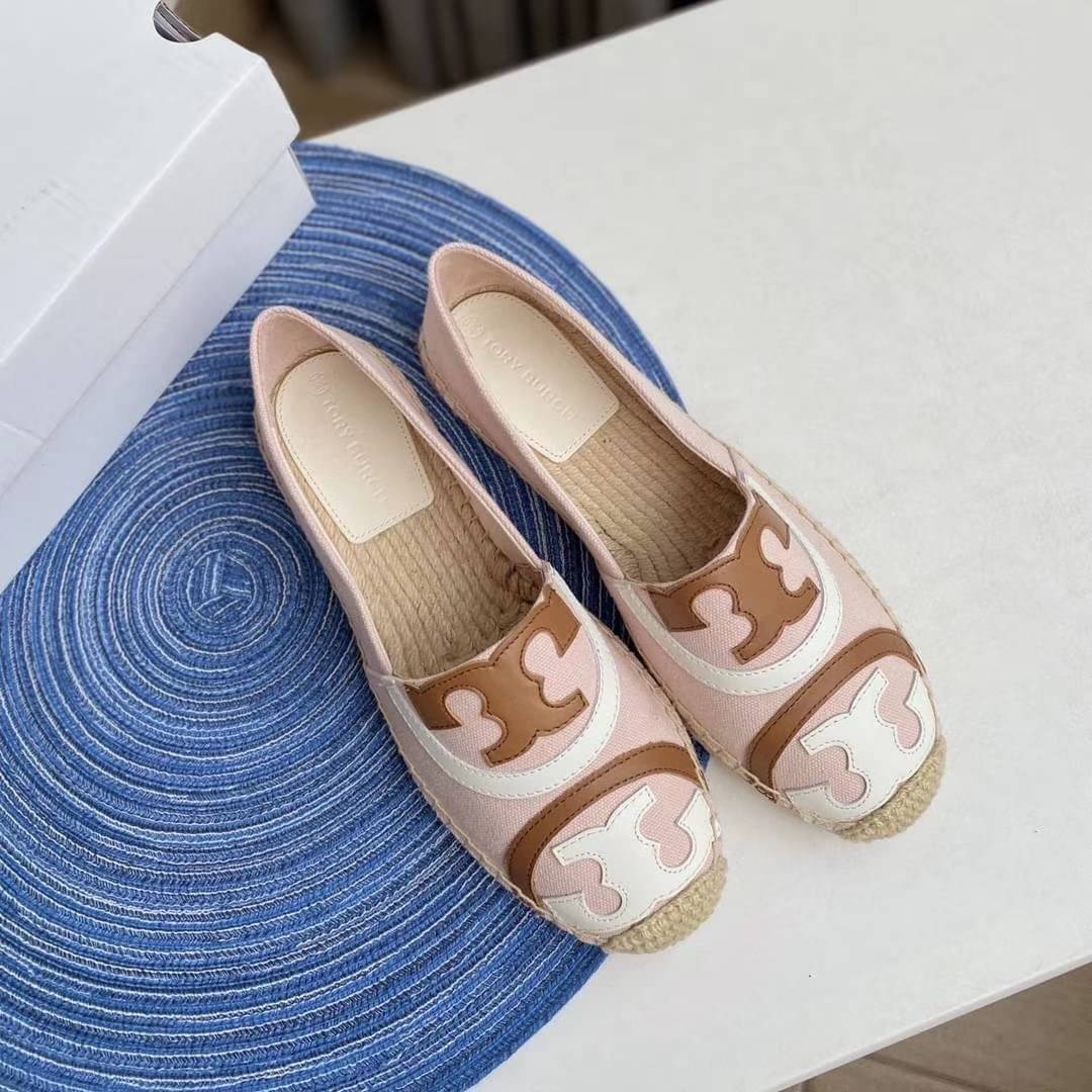 Tory Burch Espadrilles / Tory burch Poppy Espadrille Canvas / TORY BURCH SHOES เกรดออริจินอล พร้อมส่ง ภาพถ่ายจากสินค้าจริง ใช้งานต่างประเทศได้