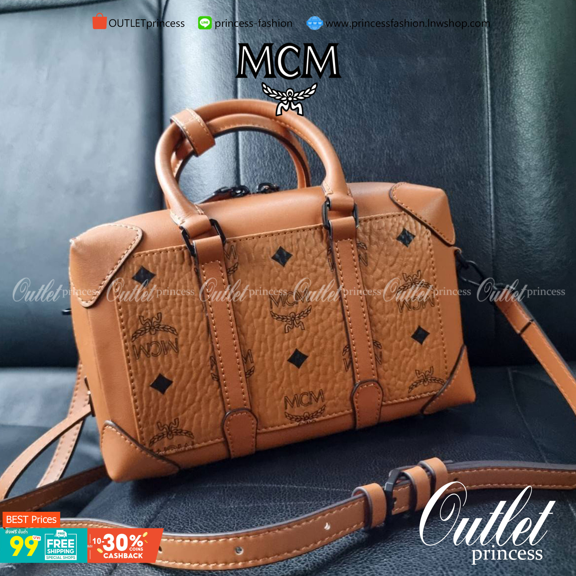 M.C.M SMALL E/W SOFT BERLIN CROSSBODY IN VISETOS ไอเท็มใหม่ในดีไซน์ทรงกระเป๋าเดินทางแบบคลาสสิค ย่อส่วนมาให้ใช้งานได้แบบสบายๆ พกพาสะดวก แมทช์ได้ทุกสไตล์ ใช้ได้แบบ unisex ใช้งานง่ายด้วยหูจับในตัว และซิปหลัก อะไหล่สีดำดูมีมิติตัดกับสีน้ำตาลคอนยัคได้เป็นอย่าง