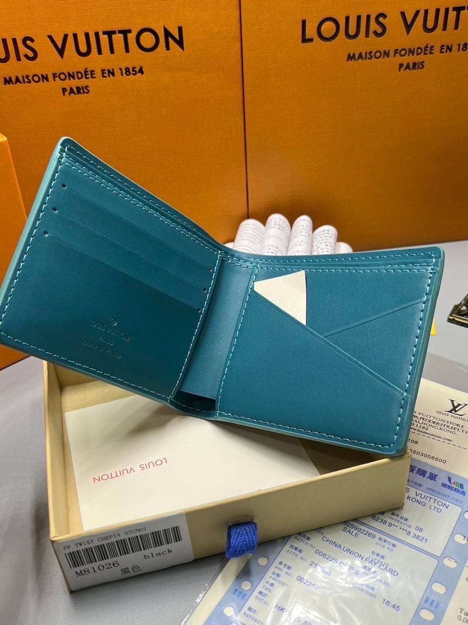 RI หนังแท้ | LV Short Wallet / LV Multiple Aerogram กระเป๋าสตางค์ใบสั้น กระเป๋าสตางค์ผู้ชาย