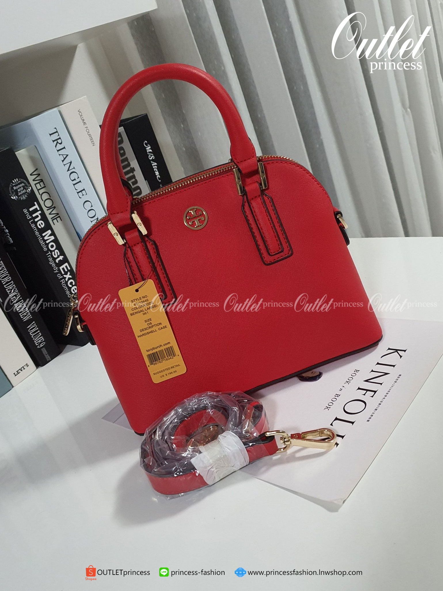 TORY BURCH SAFFIANO HANDBAG กระเป๋าสะพายแบรนด์ดังทรงสุดฮิตหนัง SAFFIANO