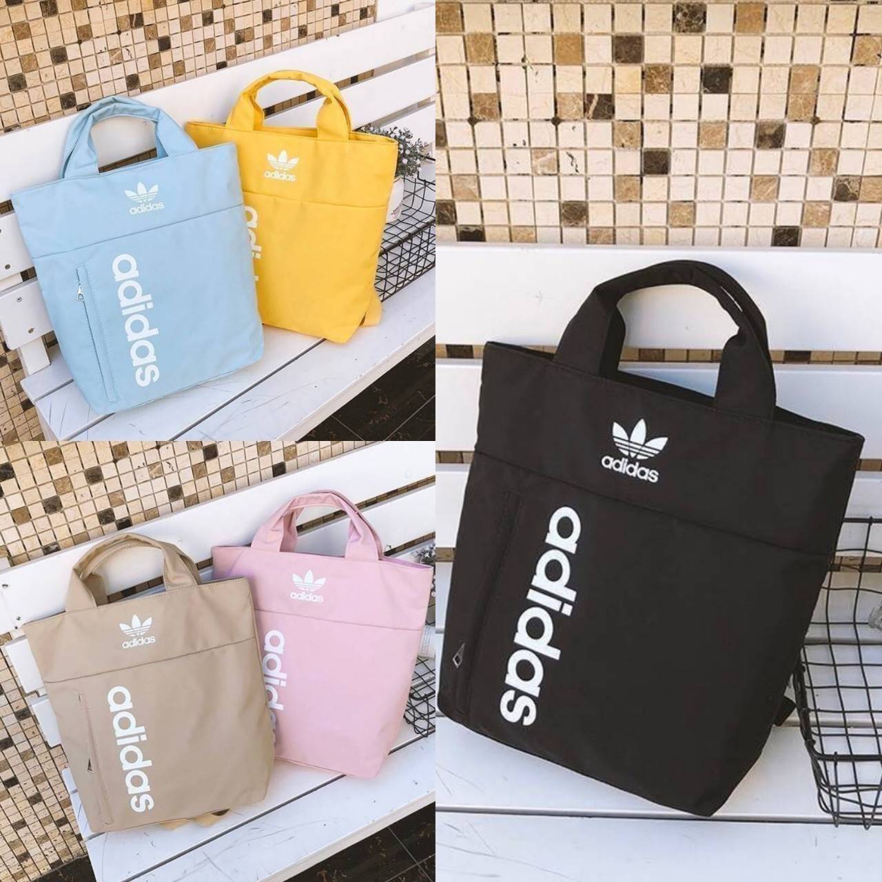 Adidas Handbag & Backpack กระเป๋าเป้ใช้ได้ทั้งชายหญิง ขนาดกำลังดี น้ำหนักเบา ด้านหน้าสกรีนโลโก้แบรนด์ เปิดปิดด้วยซิปสะดวกใช้ หูจับถนัดมือ สายสะพายยาวเลื่อนปรับได้ตาม ด้านหน้า มีช่องซิปvภายในมีช่องซิปแยกเก็บของ ช่องใส่ Laptop, A4 ได้ค่ะ