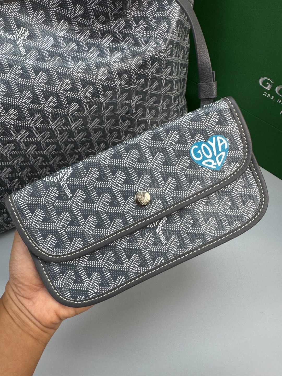 GOYARD Boheme Hobo Heart Shape Bag / GOYARD Tote Bag กระเป๋าทรงโท้ทใบใหญ่ หนังแท้สวยเป๊ะ เกรดท็อปออริ สลับแท้ 1:1 เกรดดีสุด ใช้ต่างประเทศได้ ผ่านทุก ตม.