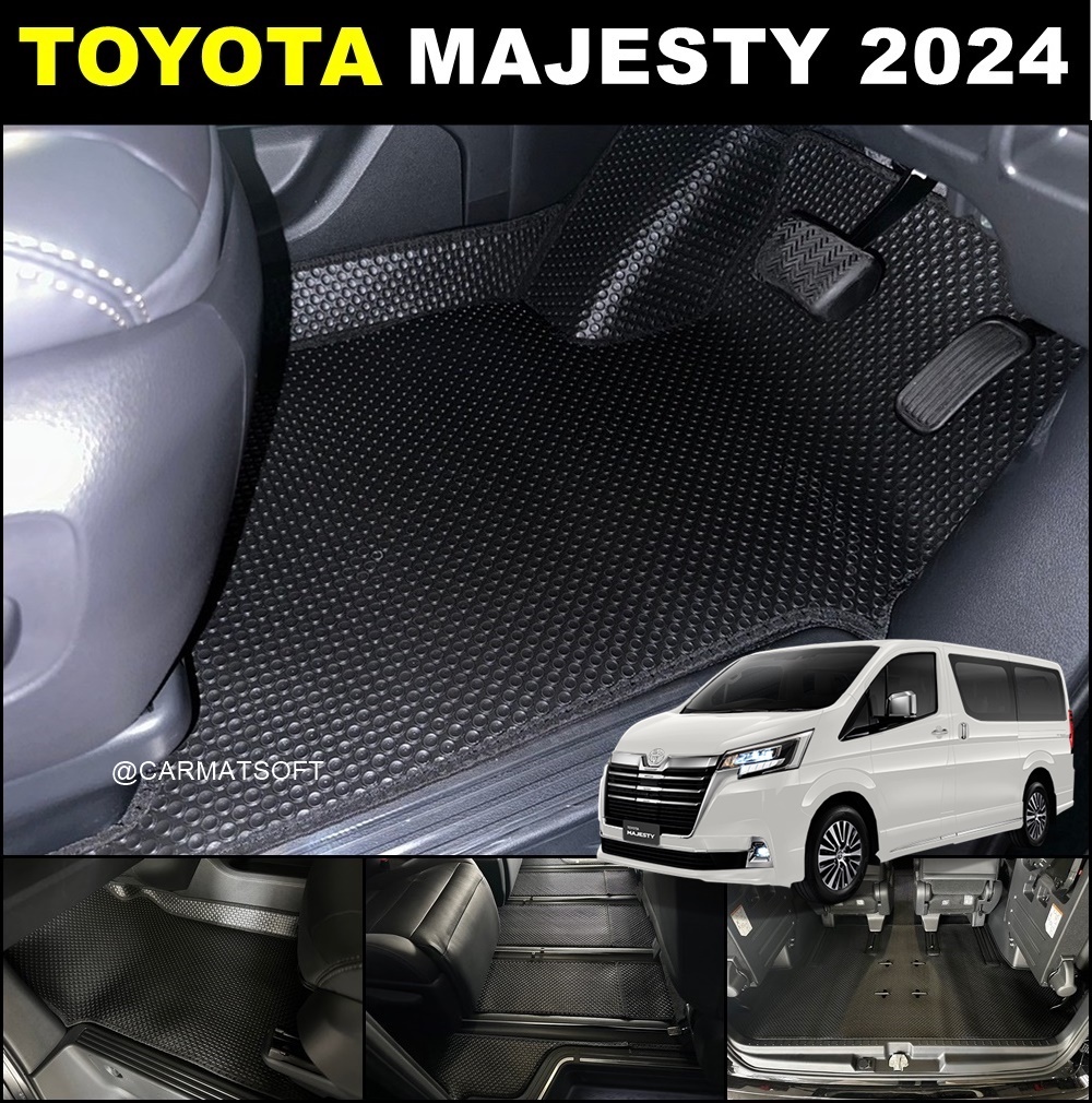 ยางปูพื้นรถยนต์ TOYOTA MAJESTY 2024 พรมกระดุมเม็ดเล็ก มาเจสตี้ เข้ารูป เต็มคัน