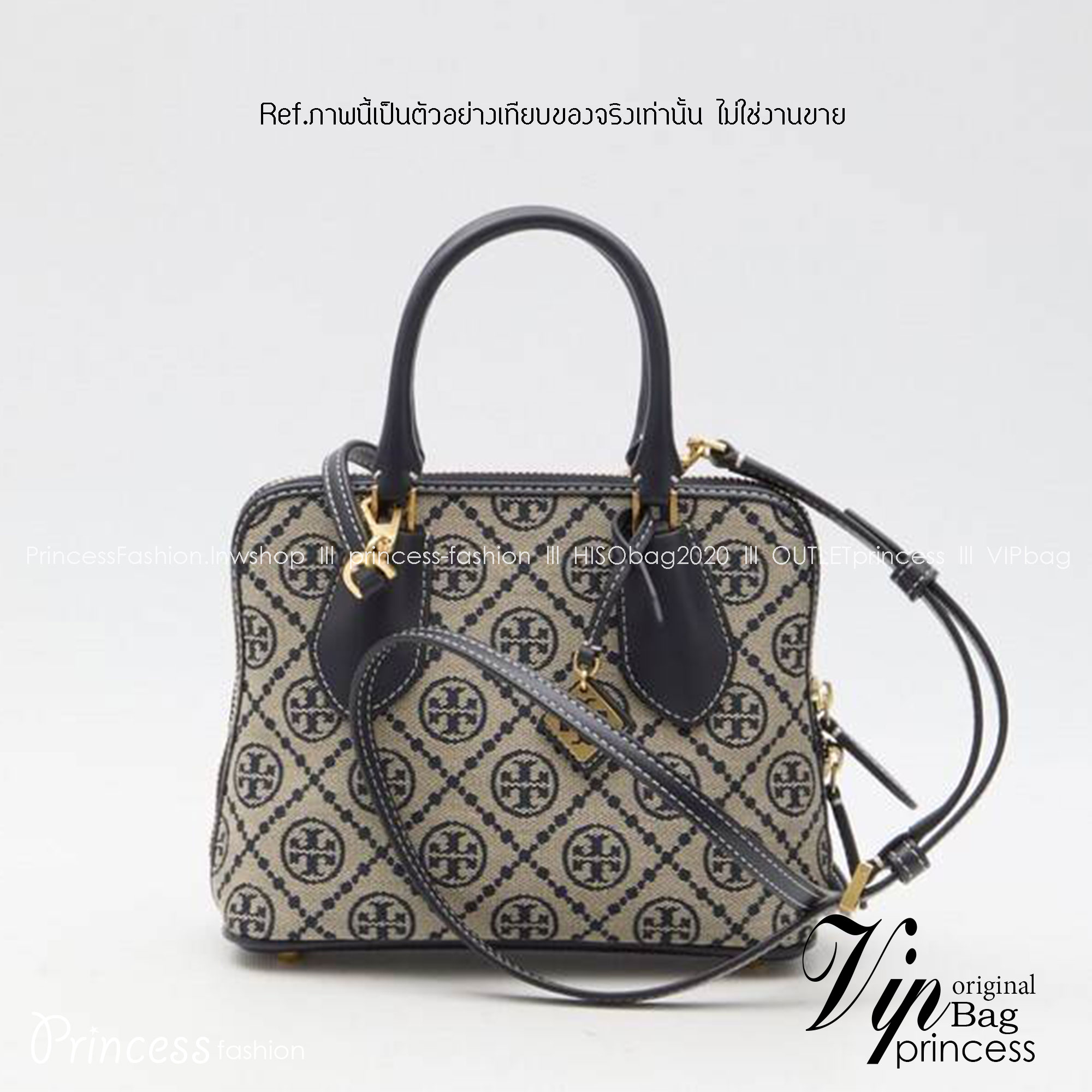 Tory Burch Mini T Monogram Jacquard Swing Satchel Bag กระเป๋าสะพาย คอลเลคชั่นใหม่ล่าสุดดีไซน์สุดคลาสสิก รูปทรงโดม
