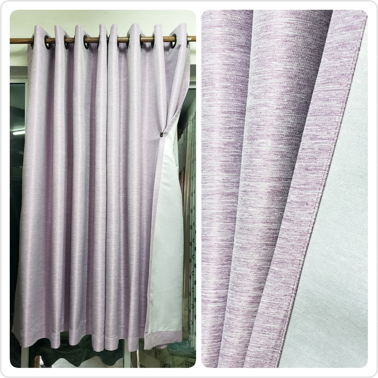ผ้าม่าน ก.270*ส.230ซม./ผืน กันแสง รุ่น มินิมอล(minimalist)สีม่วงลาเวนเดอร์