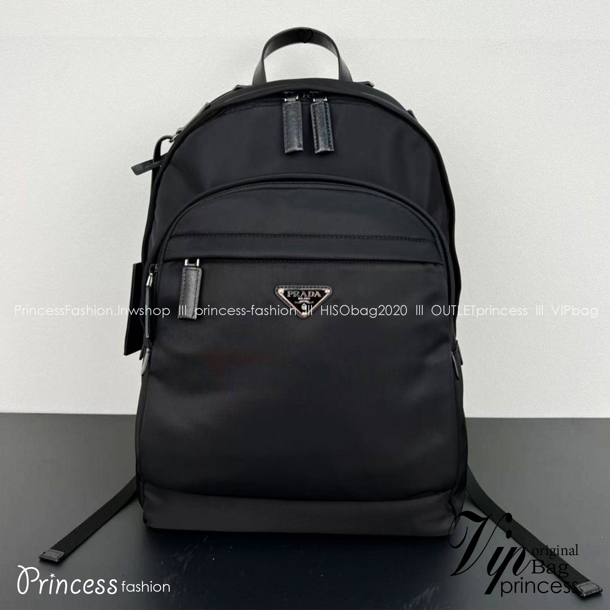 Ori หนังแท้ | Prada Re-Nylon and Saffiano leather backpack กระเป๋าเป้สะพายหลังไนลอนใบใหญ่จุของได้เยอะ ดีไซน์ล้ำสมัยสัมผัสความหรูหราคลาสสิก