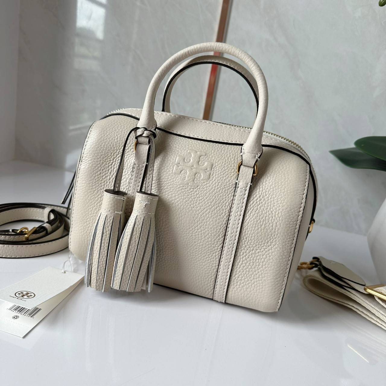 Tory Burch Thea Mini Web Satchel Crossbody Bag / Tory keepall พร้อมส่ง กระเป๋าสะพายทรงหมอนขนาดกลางกำลังน่ารัก เกรดท็อปออริจินอล