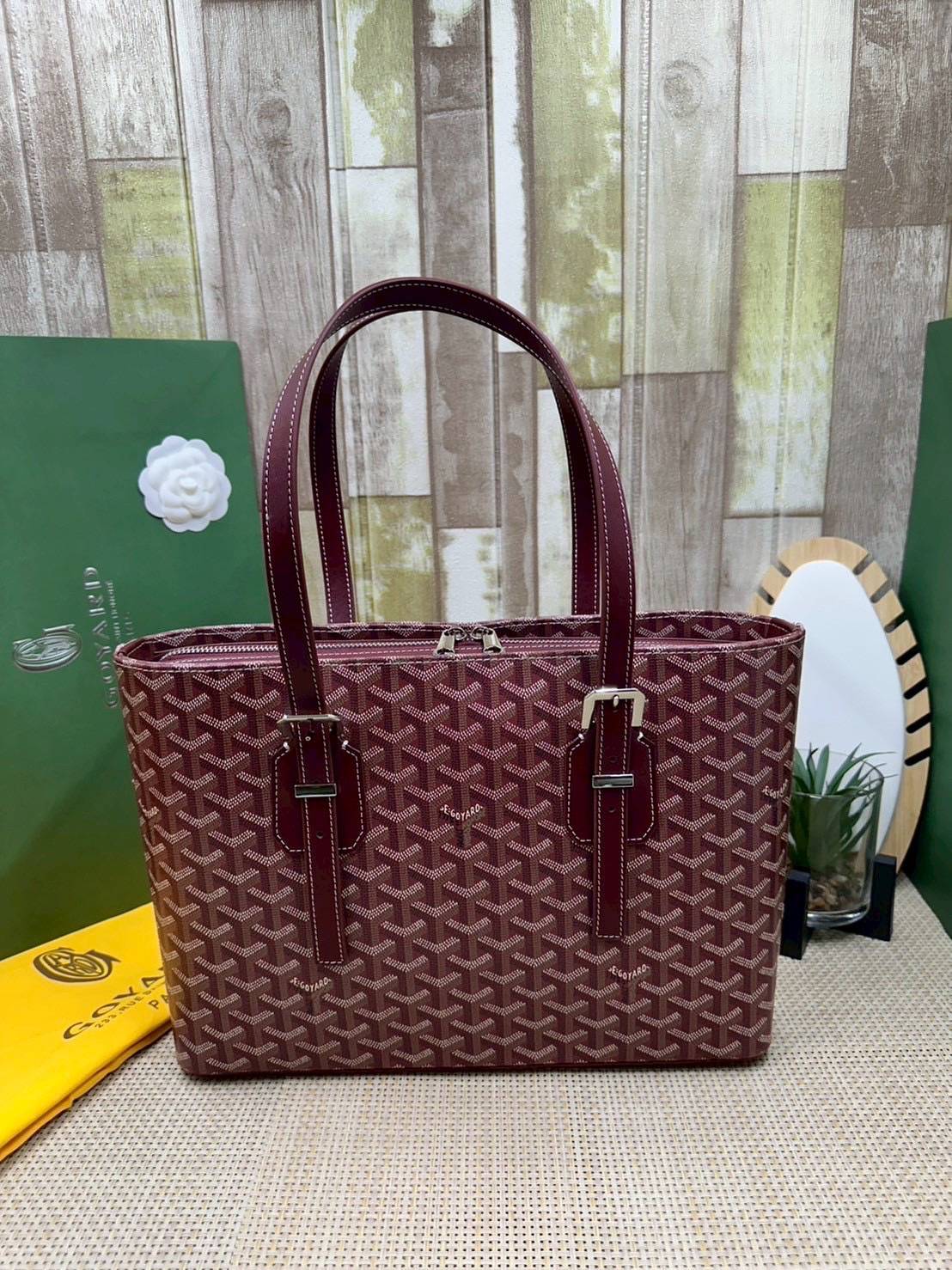 7 สี ORI หนังแท้ | GOYARD Goyardine Sac Marie Galante 35cm / Goyard Tote Bag กระเป๋าสะพายทรงโท้ท พร้อมหูจับใช้งานง่าย ภายในโล่งกว้าง หรูหราลงตัว
