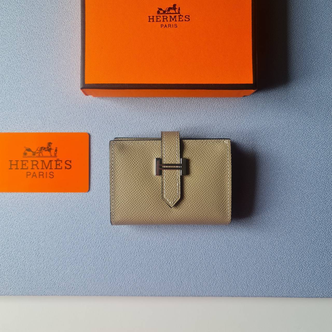 VIP หนังแท้ 】HERMES MINI BEARN WALLET UNISEX