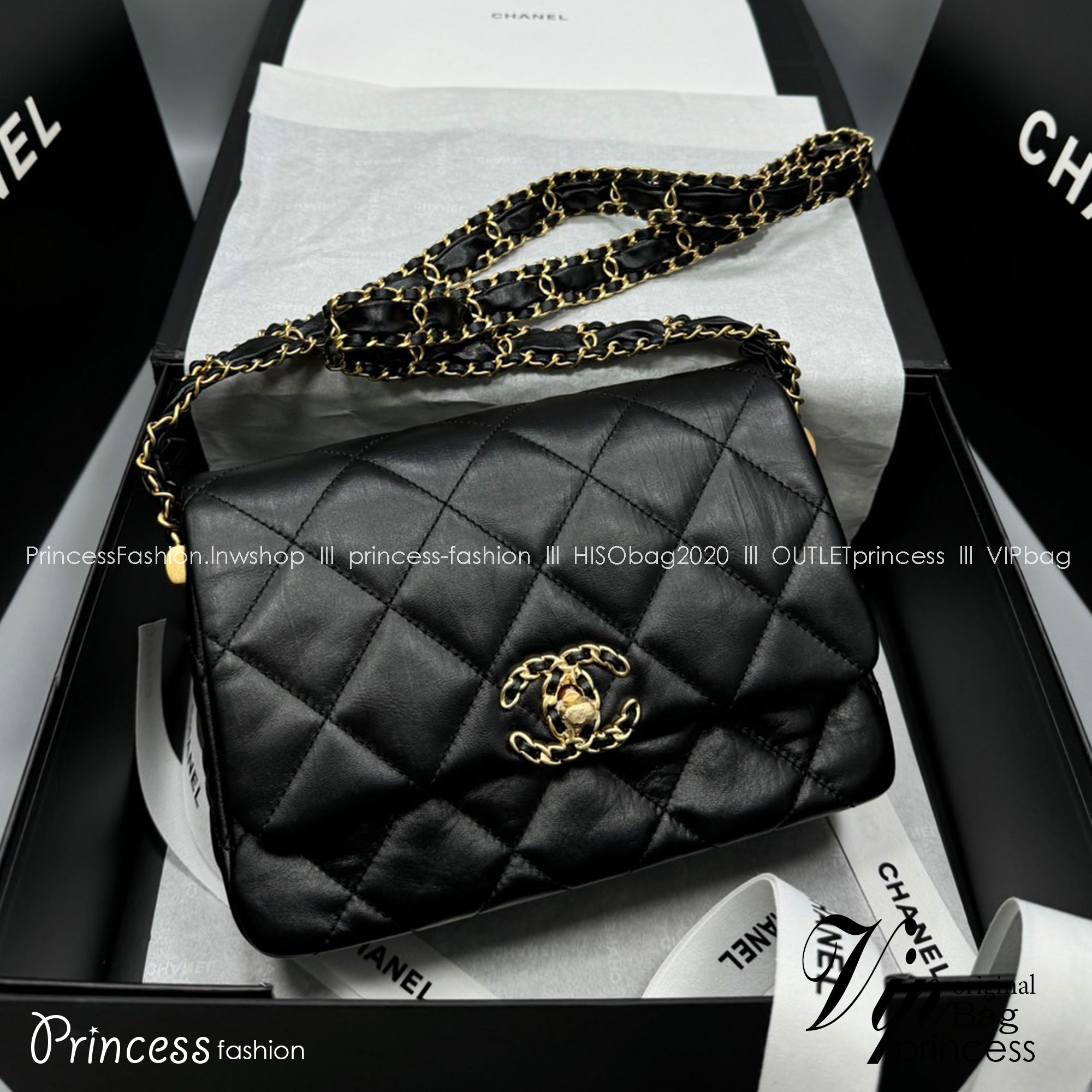 CHANEL 19 Flap Bag กระเป๋าสะพายหนังแท้ เกรดออริ ท็อป สลับแท้ 1:1 ผ่านทุก ตม ใช้งานต่างประเทศได้