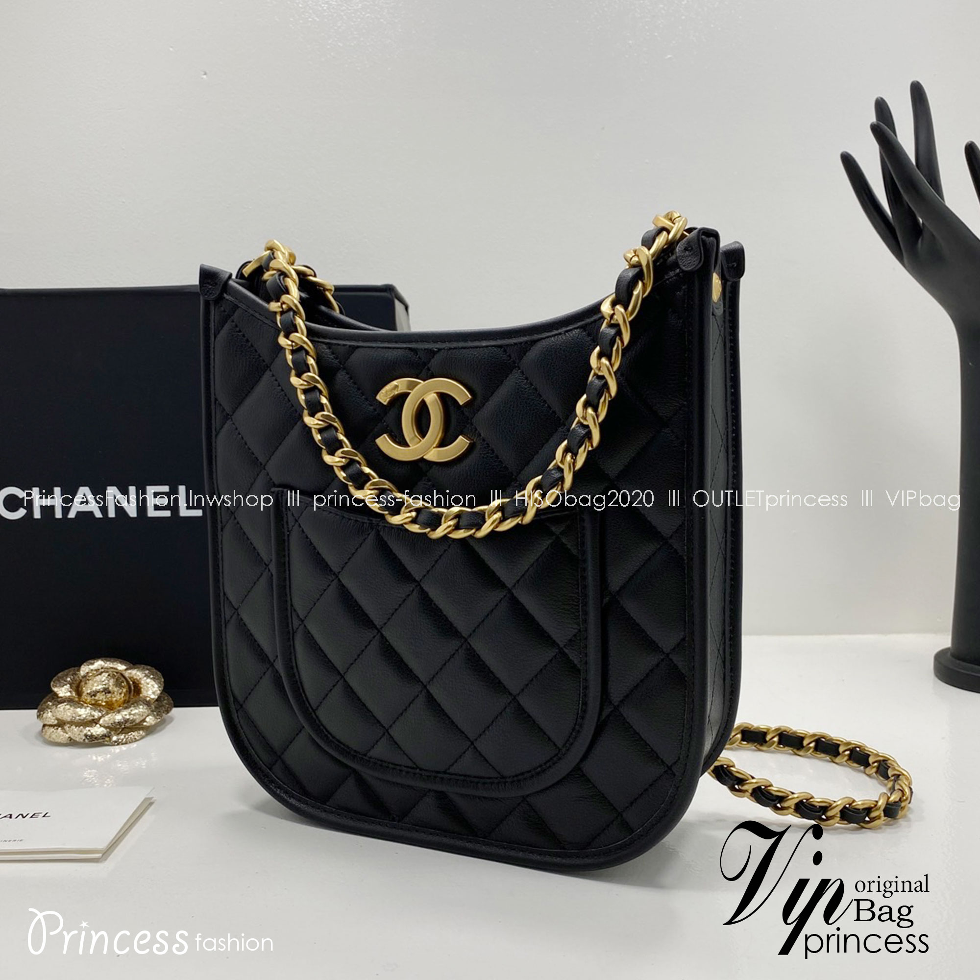 Chanel 24s hobo bag / CHANEL Casual Style Leather Party Style กระเป๋าสะพายทรงสวยมากค่ะ รุ่นตามหา เป็น every look ได้หลายโอกาส อะไหล่ทองหรูหรา เกรดออริ 1:1