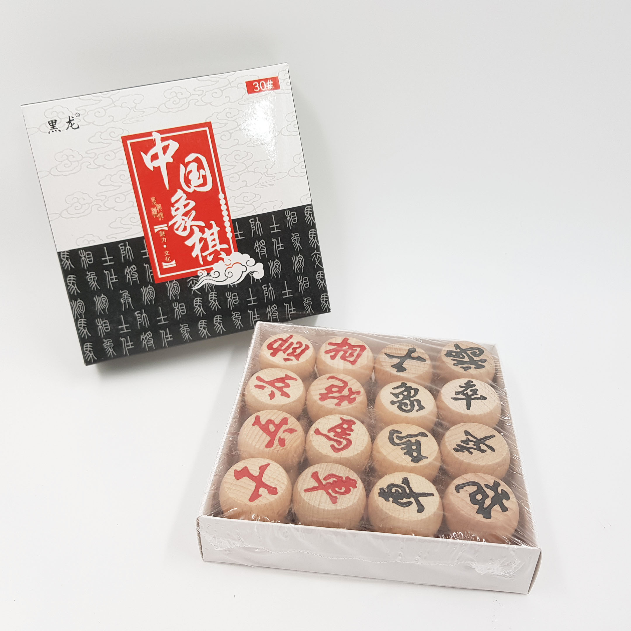 ชุดหมากรุกจีนตัวไม้บีชเบอร์ 30 ขนาด 2.8cm.พร้อมกระดานผ้า