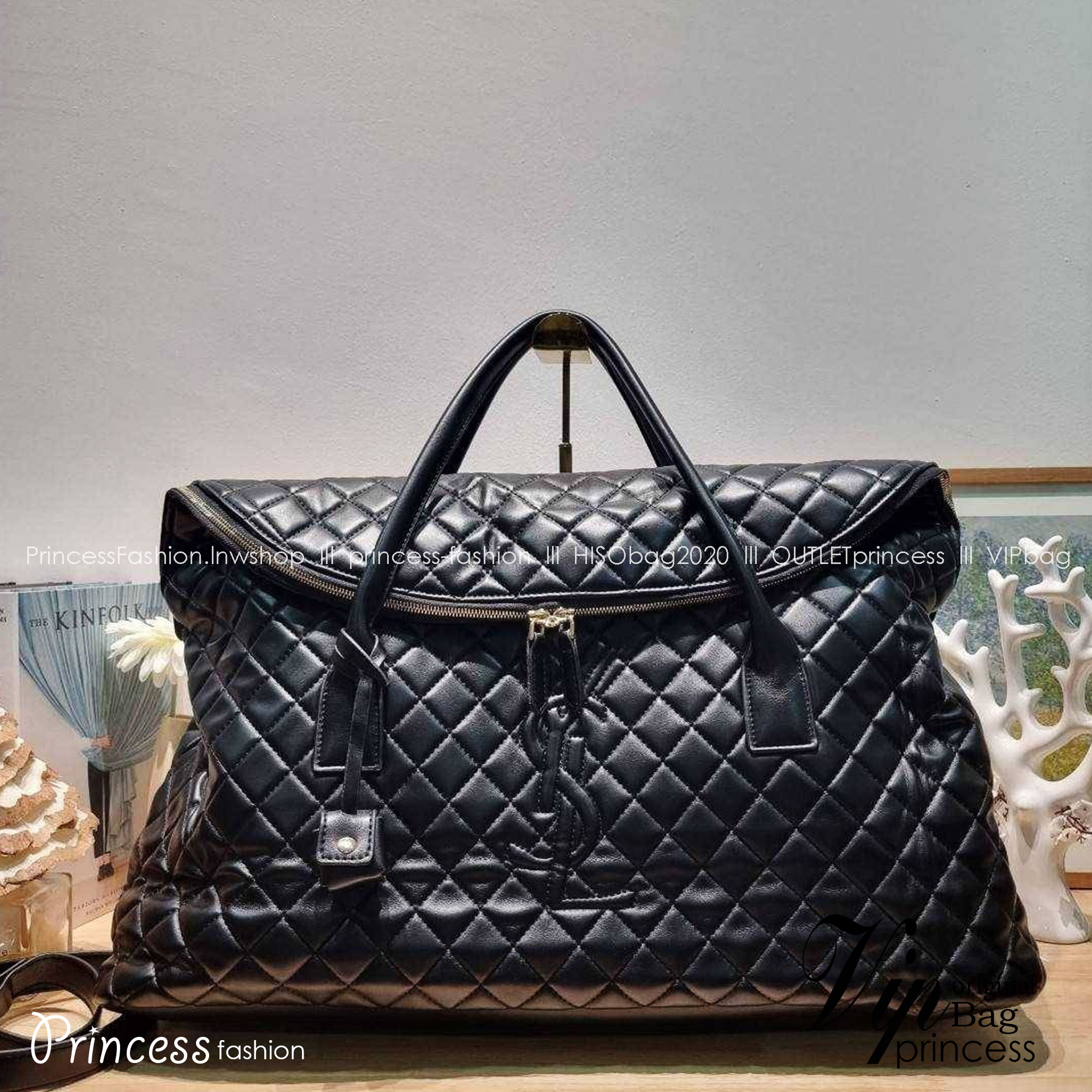YSL ES GIANT TRAVEL BAG IN QUILTED LEATHER กระเป๋าเดินทางใบใหญ่ ดีไซน์รูปทรงเก๋ เกรดออริ 1:1 ใช้งานต่างประเทศได้