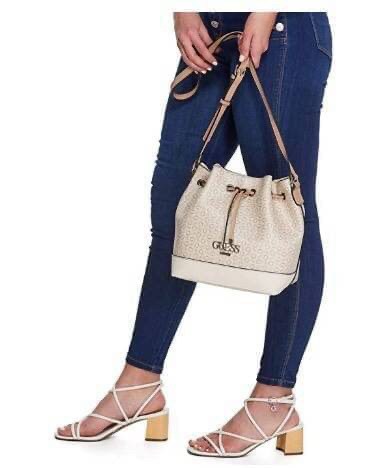 Guess Muze Logo Bucket Bag Adjustable crossbody กระเป๋าสะพายทรงขนมจีบ