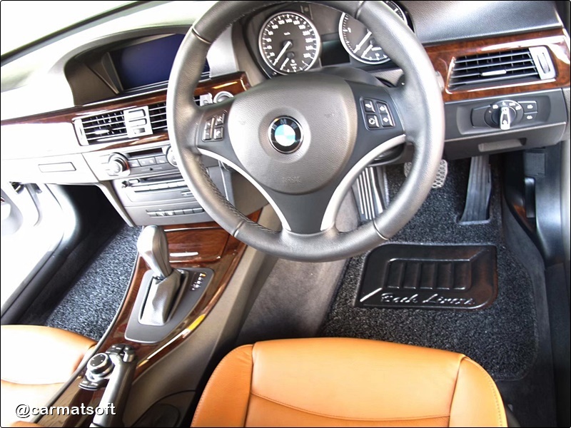 พรมดักฝุ่นไวนิลกุ๊นขอบ BMW SERIES 3 E90 (2005-13) พรมดักฝุ่นในรถ สีดำ เกรดA หนานุ่ม 5ชิ้น