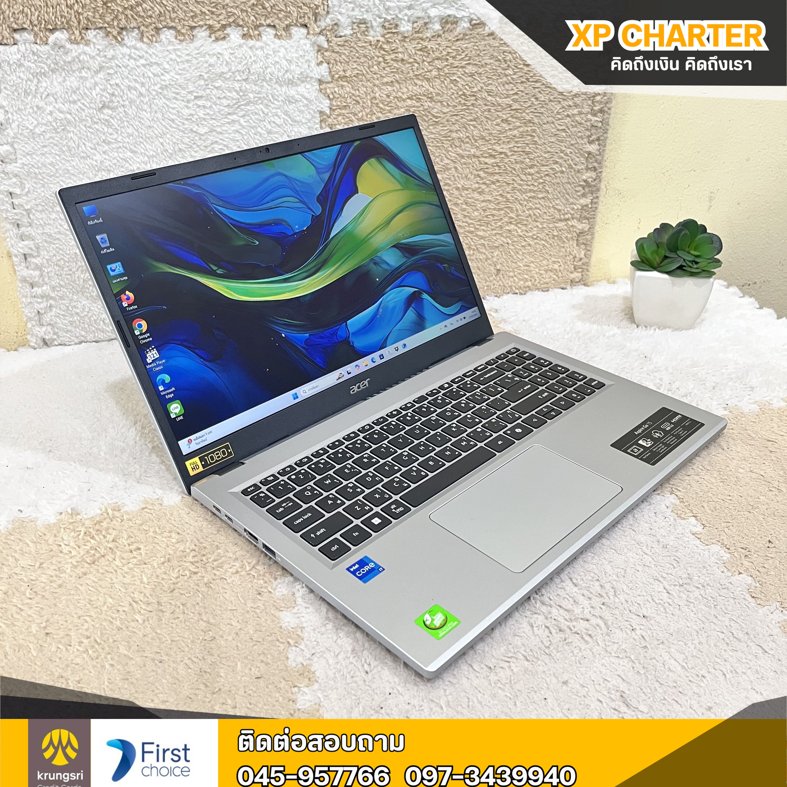 (รหัสสินคัา ร16681) โน๊ตบุ๊ค acer i7 Gen13th จอ 15นิ้ว **ประกันศูนย์ถึง 30/01/2027**