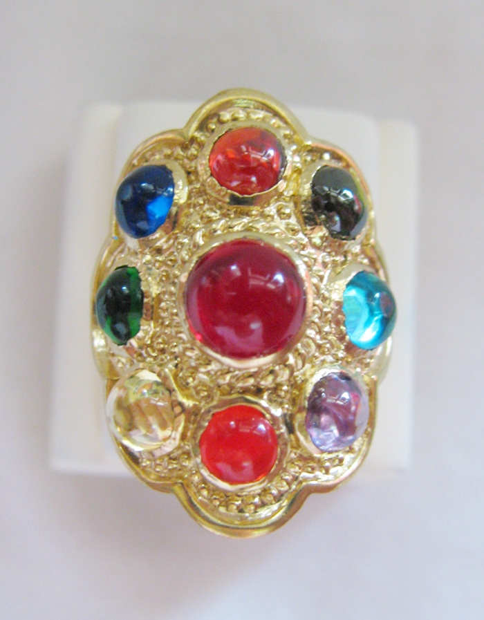 สินค้าหมดค่ะ แหวนพลอยมณีใต้น้ำ(เพชรพญานาค)นพเก้าเนื้อทองเหลือง(ทุกราศี)เบอร์7ค่ะ