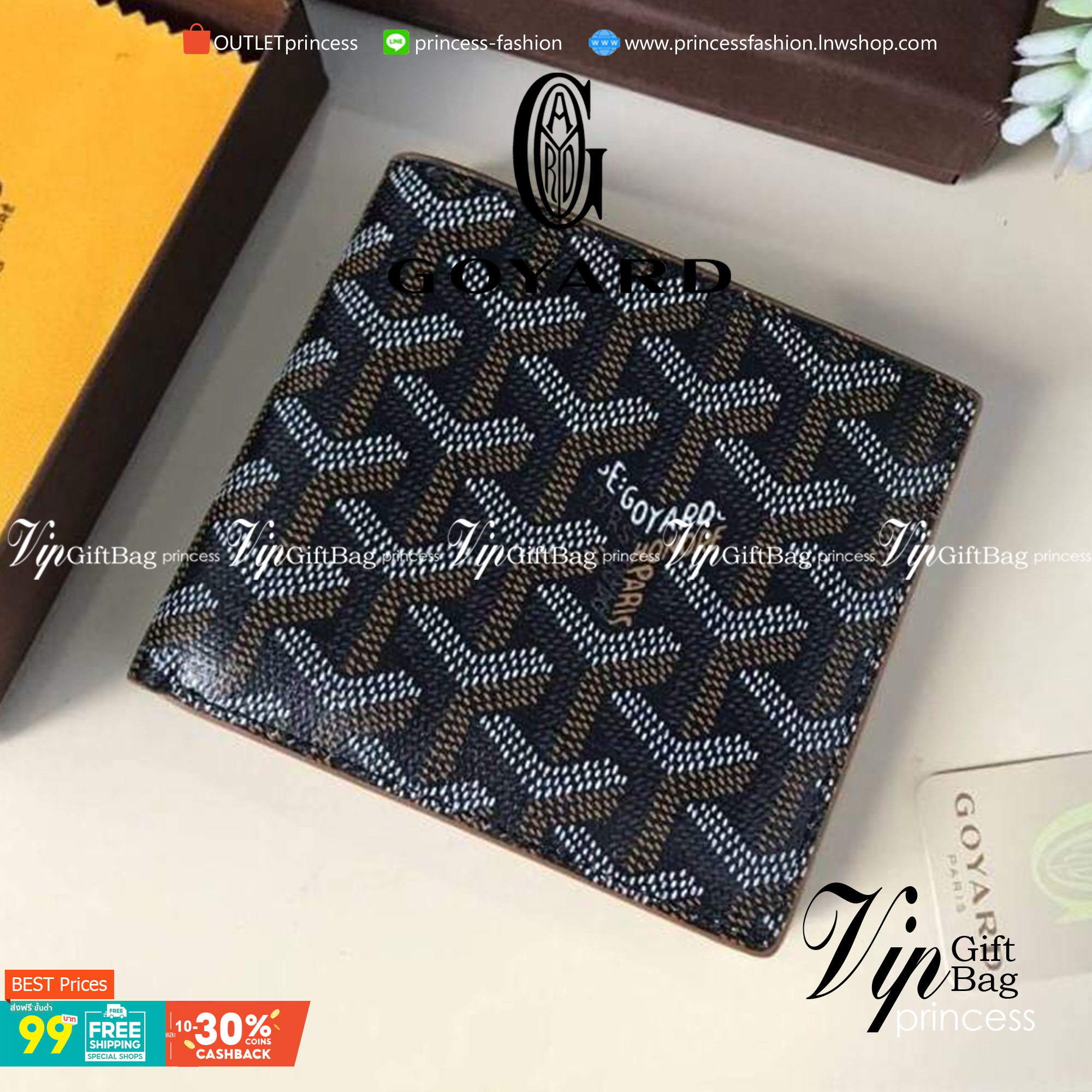 VIP GIFT 】GOYARD Victoire Bifold Wallet กระเป๋าสตางค์ผู้ชายใบสั้น พร้อมส่ง 6 สี พร้อมกล่องสวยหรูน่าใช้มากค่ะ อีกรุ่นที่ยอดขายไม่เคยตก 🤑🤑 ใบจริงดูผู้ดี ดูแพง!! ภายในมีช่องใส่บัตรได้เยอะ ใส่ธนบัตรได้ทุกใบ ห้ามพลาดจร้าา!! ((รุ่นเดินด้ายโทนสีเ